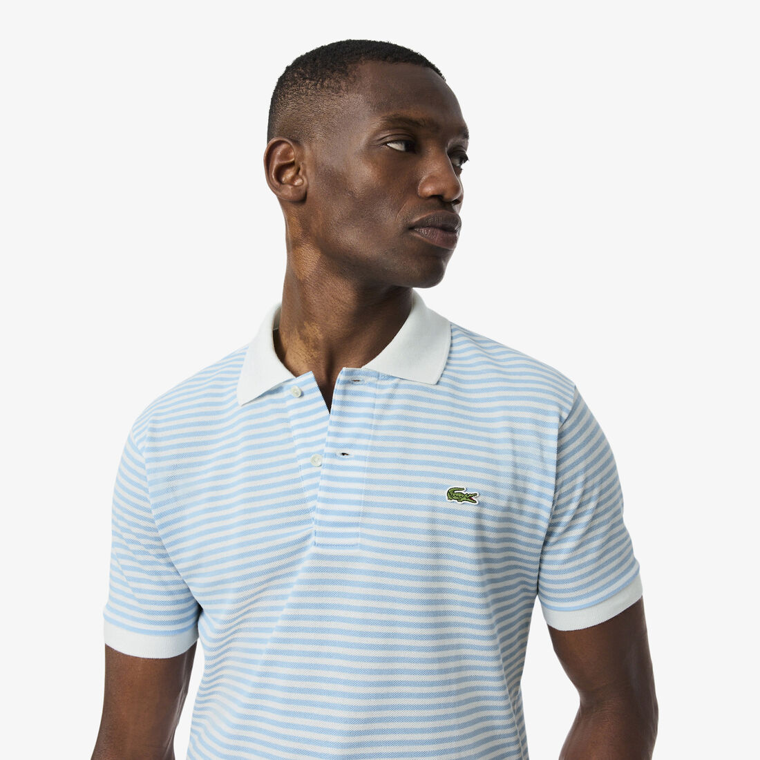 Classic Fit L.12.12 Striped Petit Pique Polo Shirt Classic Fit L.12.12 Striped Petit Pique Polo Shirt