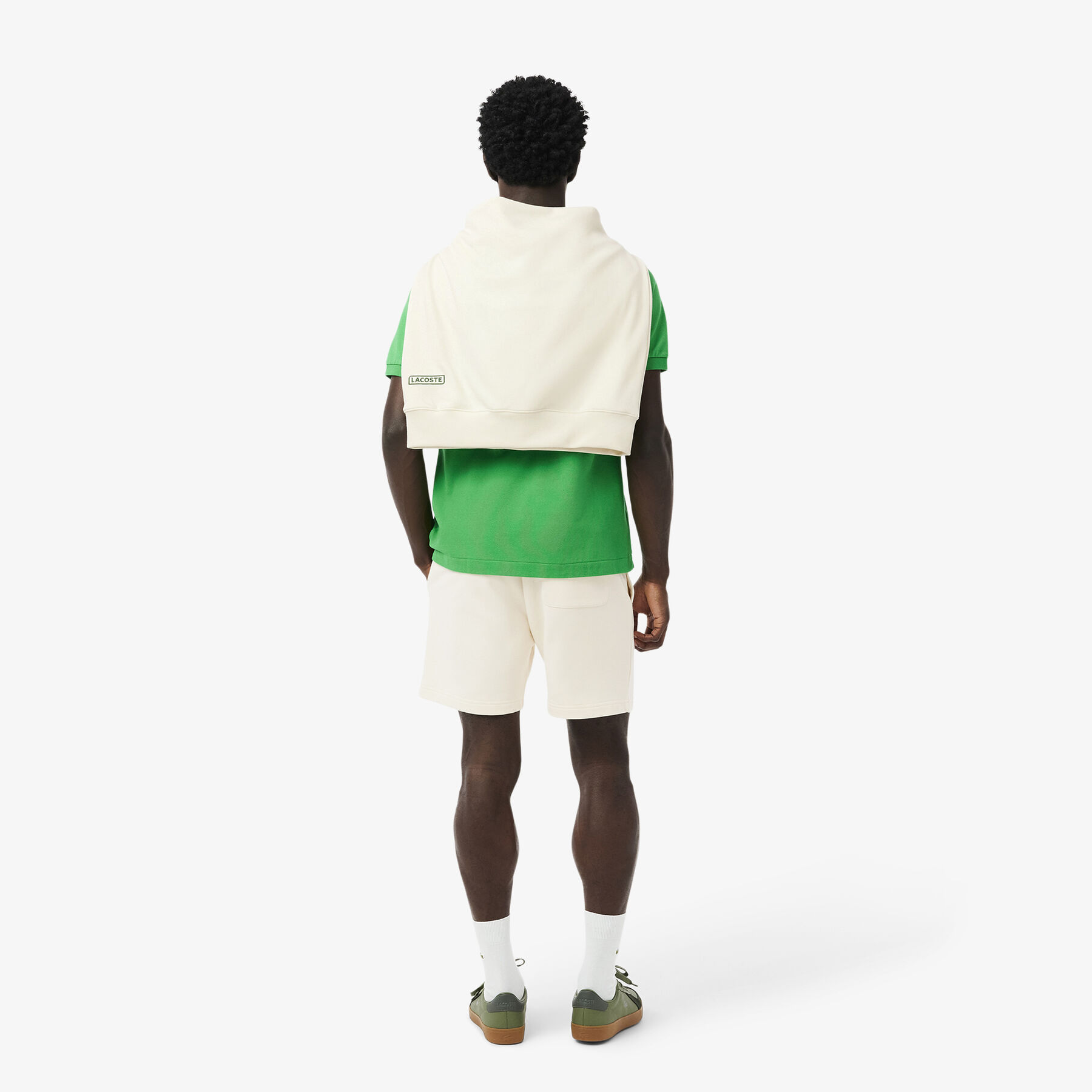 lacoste regular fit 3d print fleece shorts