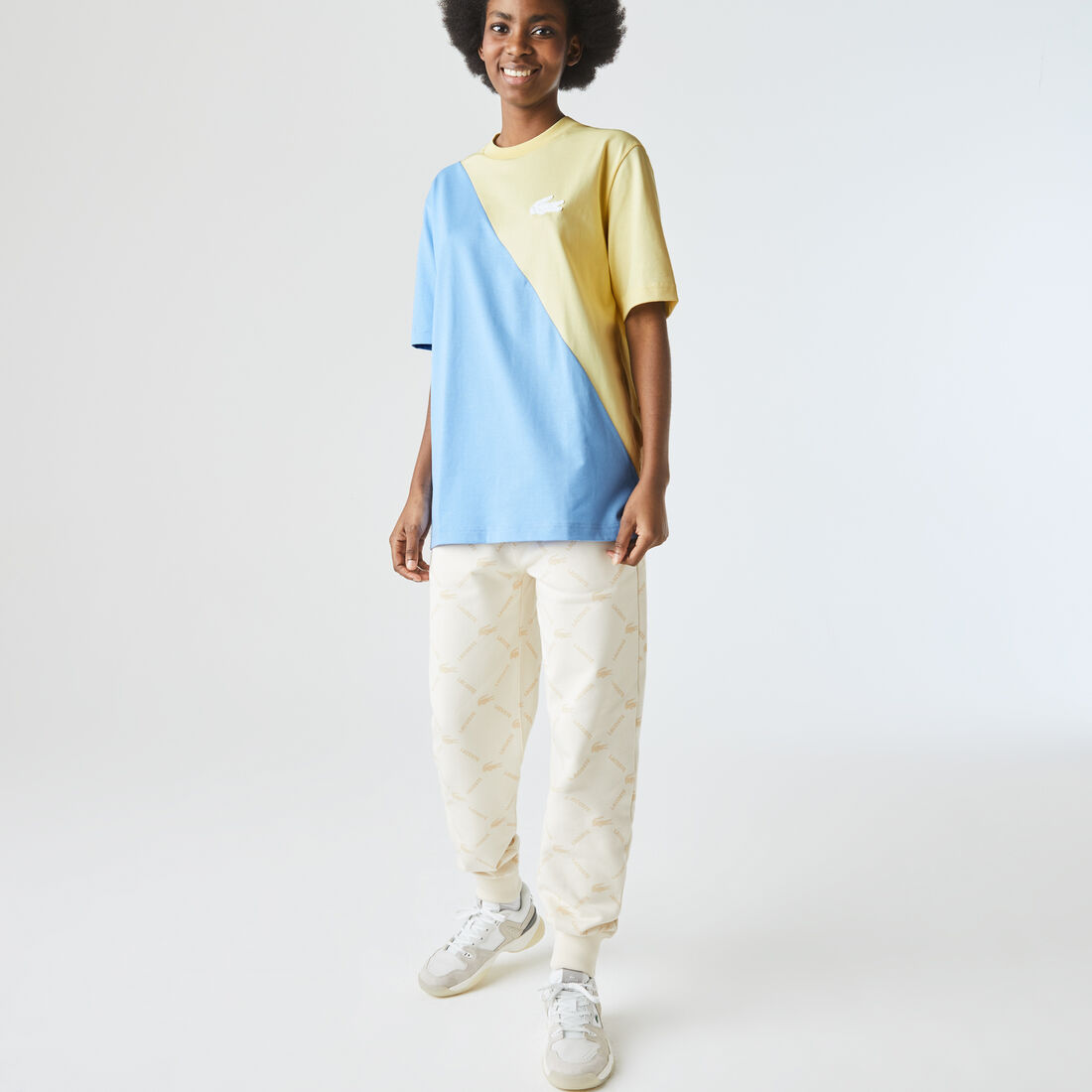 Unisex Lacoste LIVE Loose Fit Bicolour Cotton T-shirt Unisex Lacoste LIVE Loose Fit Bicolour Cotton T-shirt