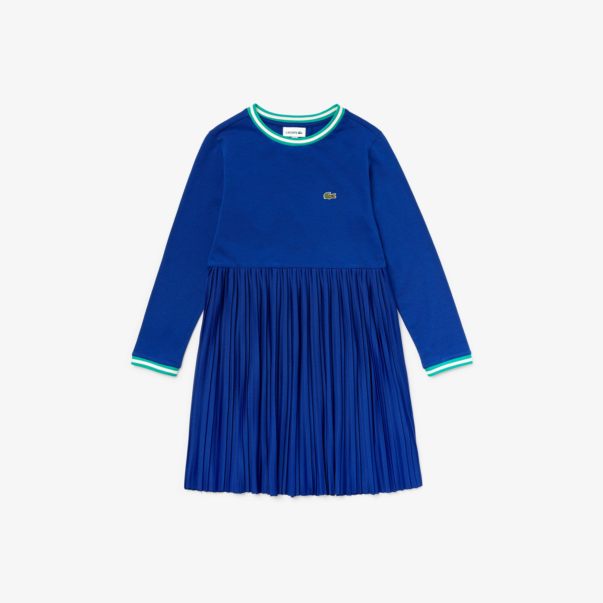 Girls' Crew Neck Pleated Cotton Dress Girls' Crew Neck Pleated Cotton Dress