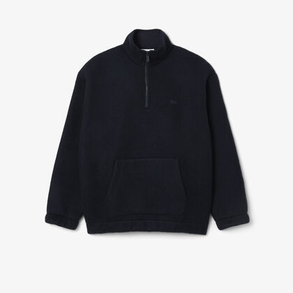 Felted Wool Zipper Neck Sweatshirt