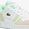 lacoste men s t clip leather citrus accent trainers