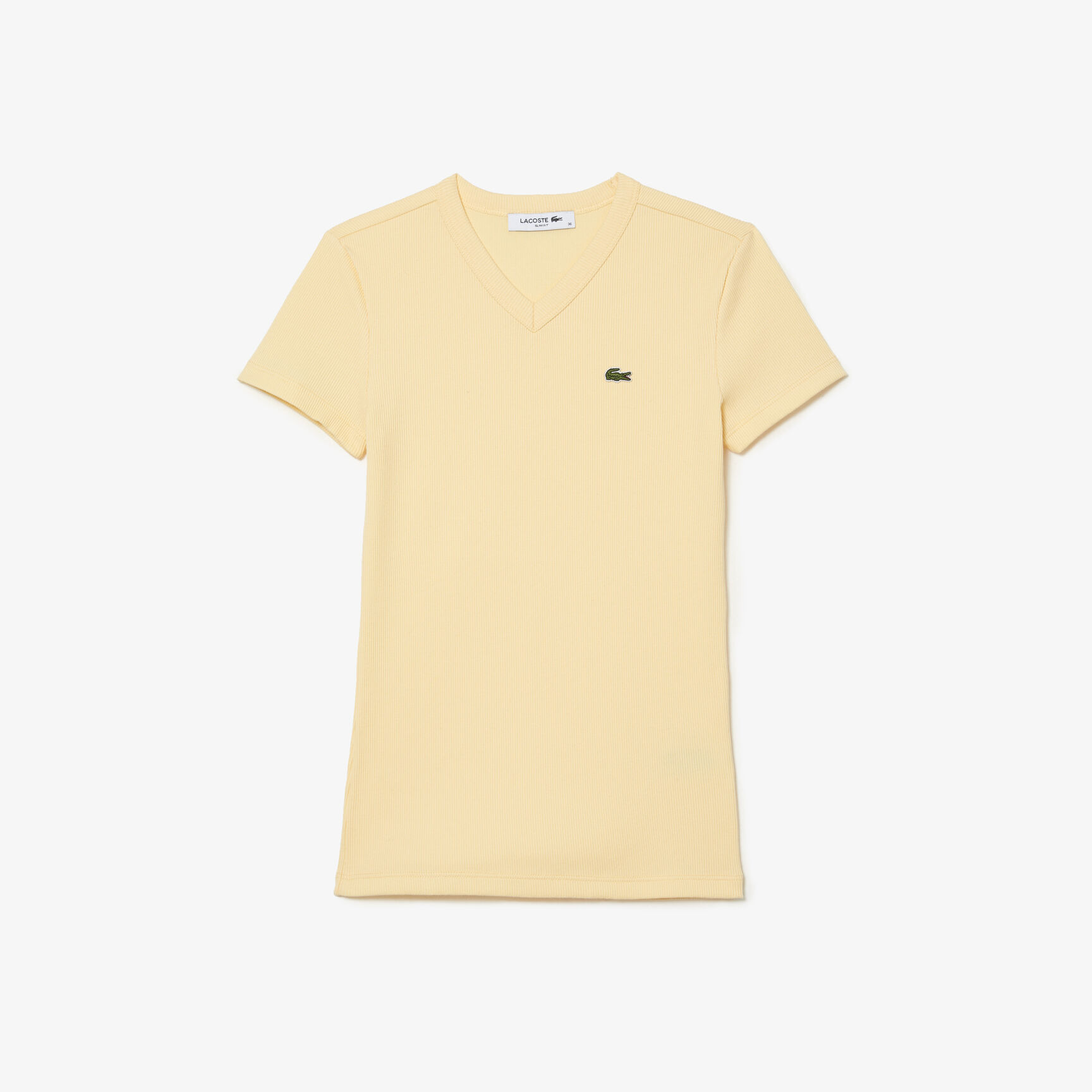 Women's Lacoste Slim Fit Organic Cotton V-neck T-shirt