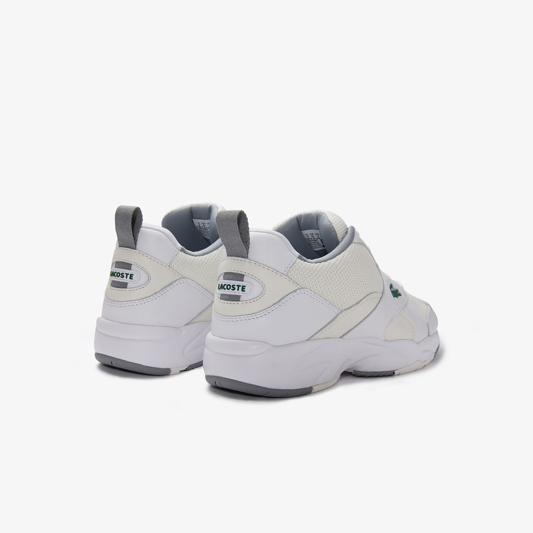 lacoste men s storm 96 leather and textile trainers