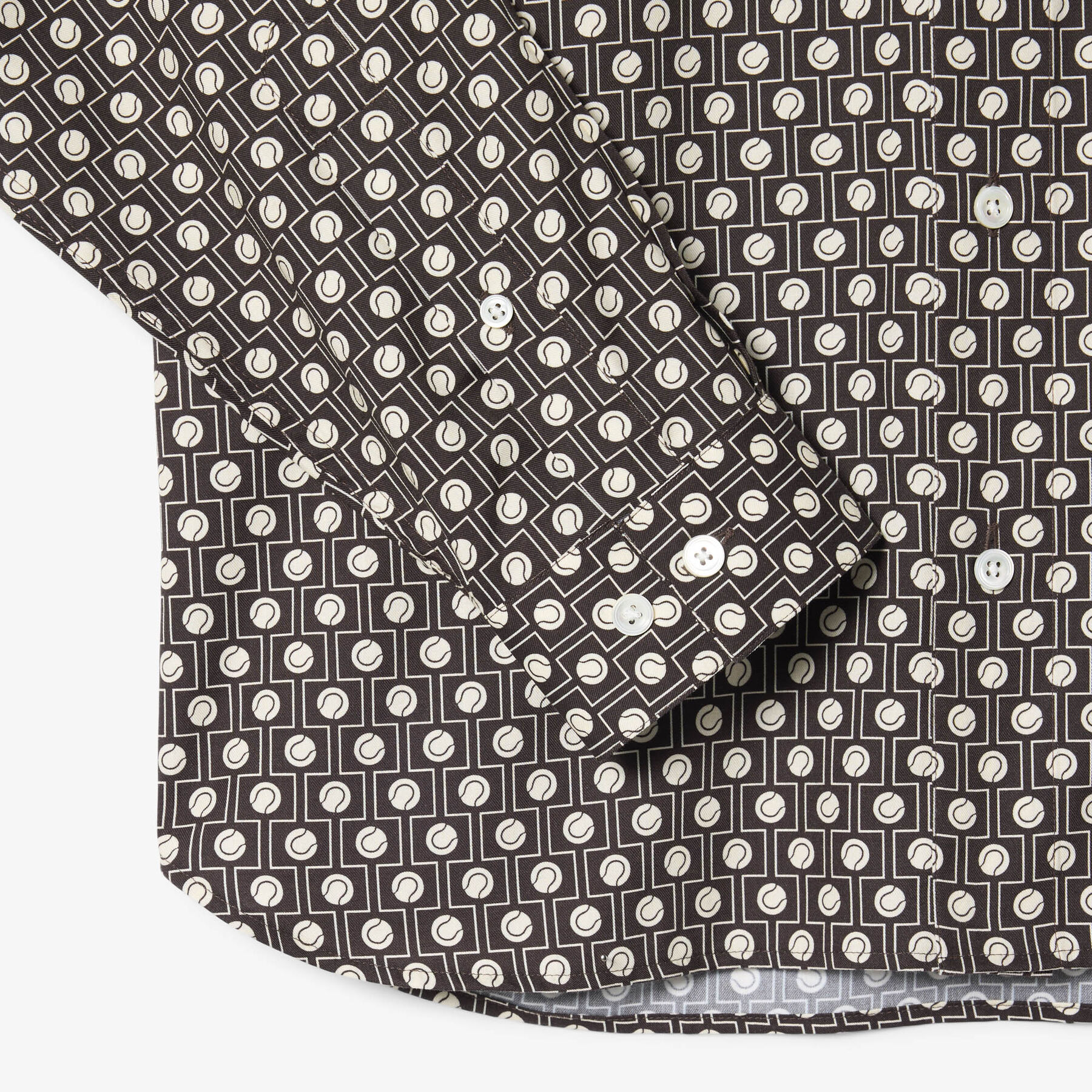 lacoste regular fit printed cotton shirt