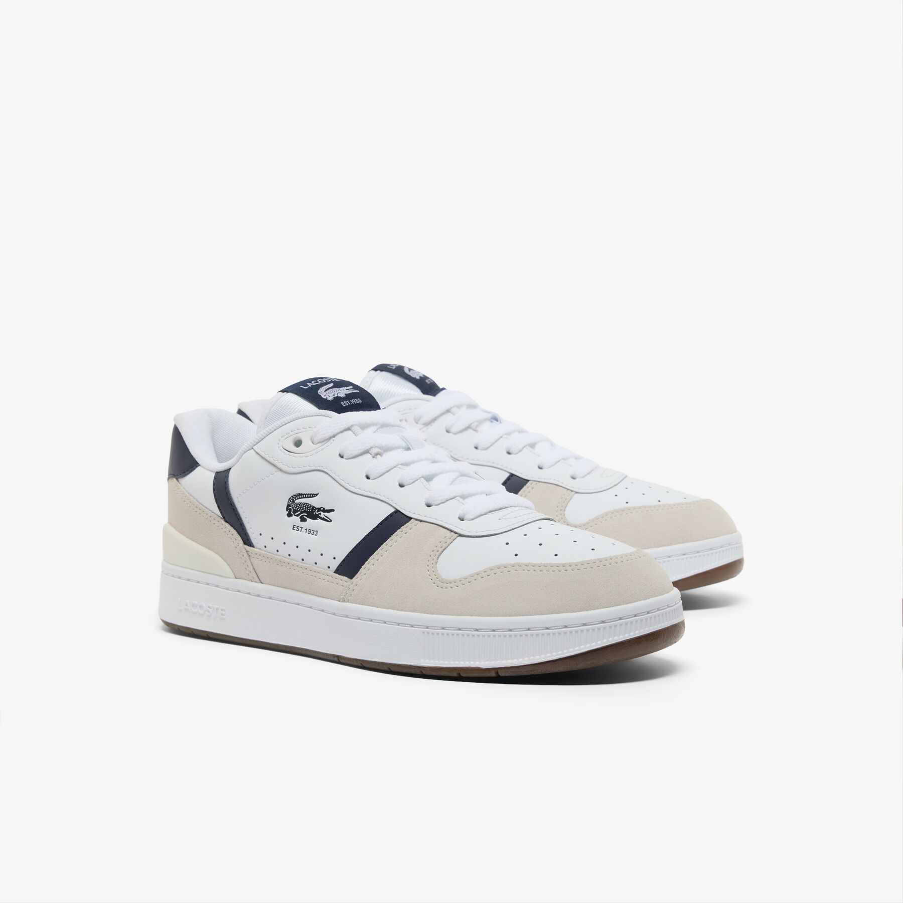 lacoste men s t clip set leather sneakers