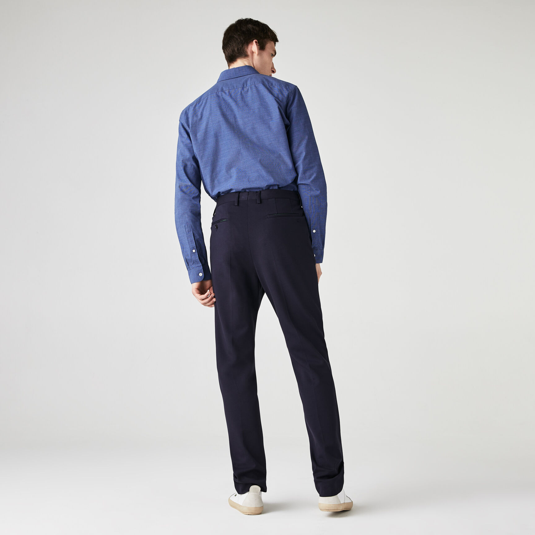 قميص قطن مع نقشة هاوندستوث صغيرة بقصة ضيقة للرجال قميص قطن مع نقشة هاوندستوث صغيرة بقصة ضيقة للرجال