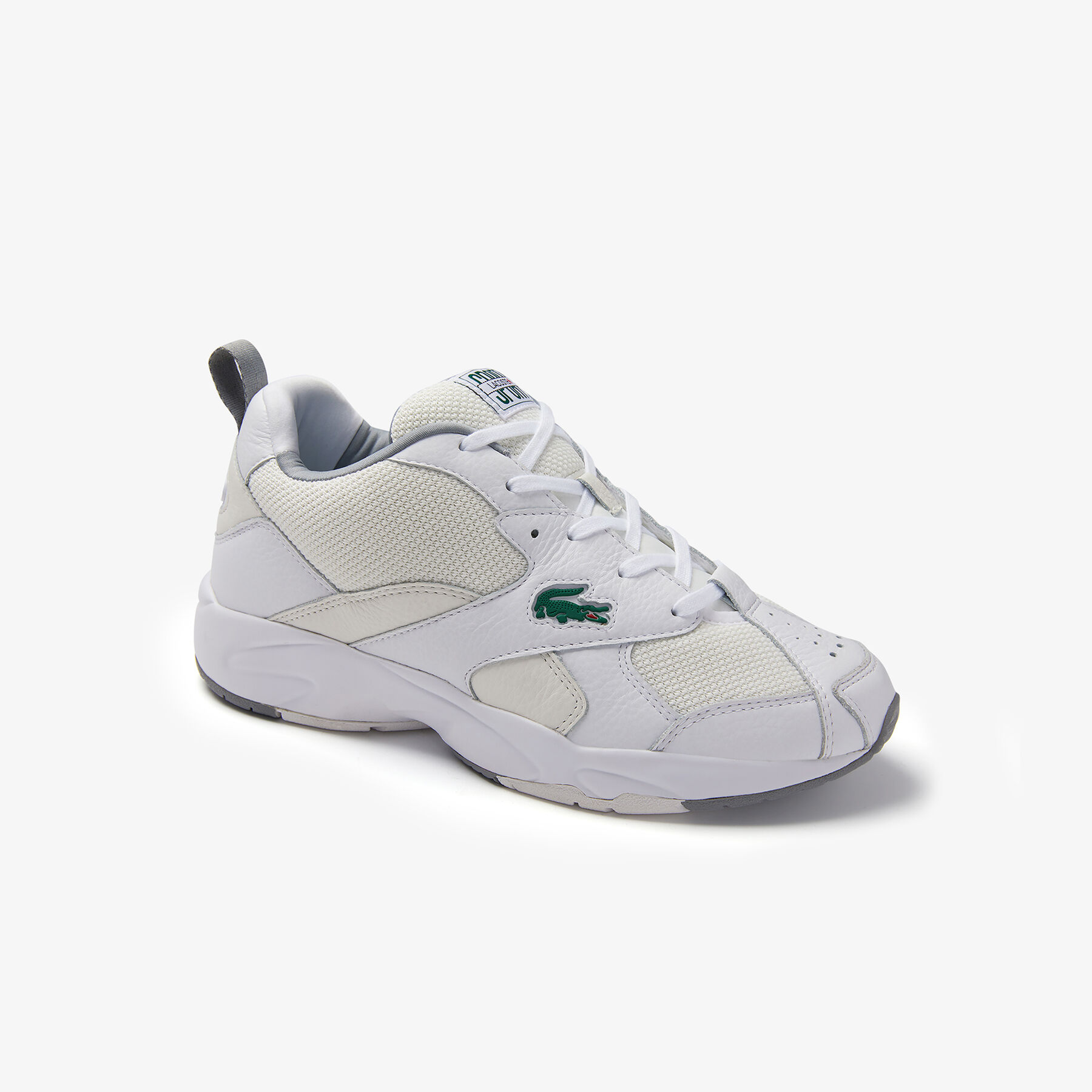 lacoste men s storm 96 leather and textile trainers