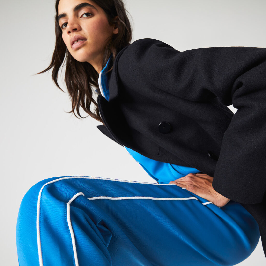 Women's Contrast Piped Pleated Jogging Pants Women's Contrast Piped Pleated Jogging Pants