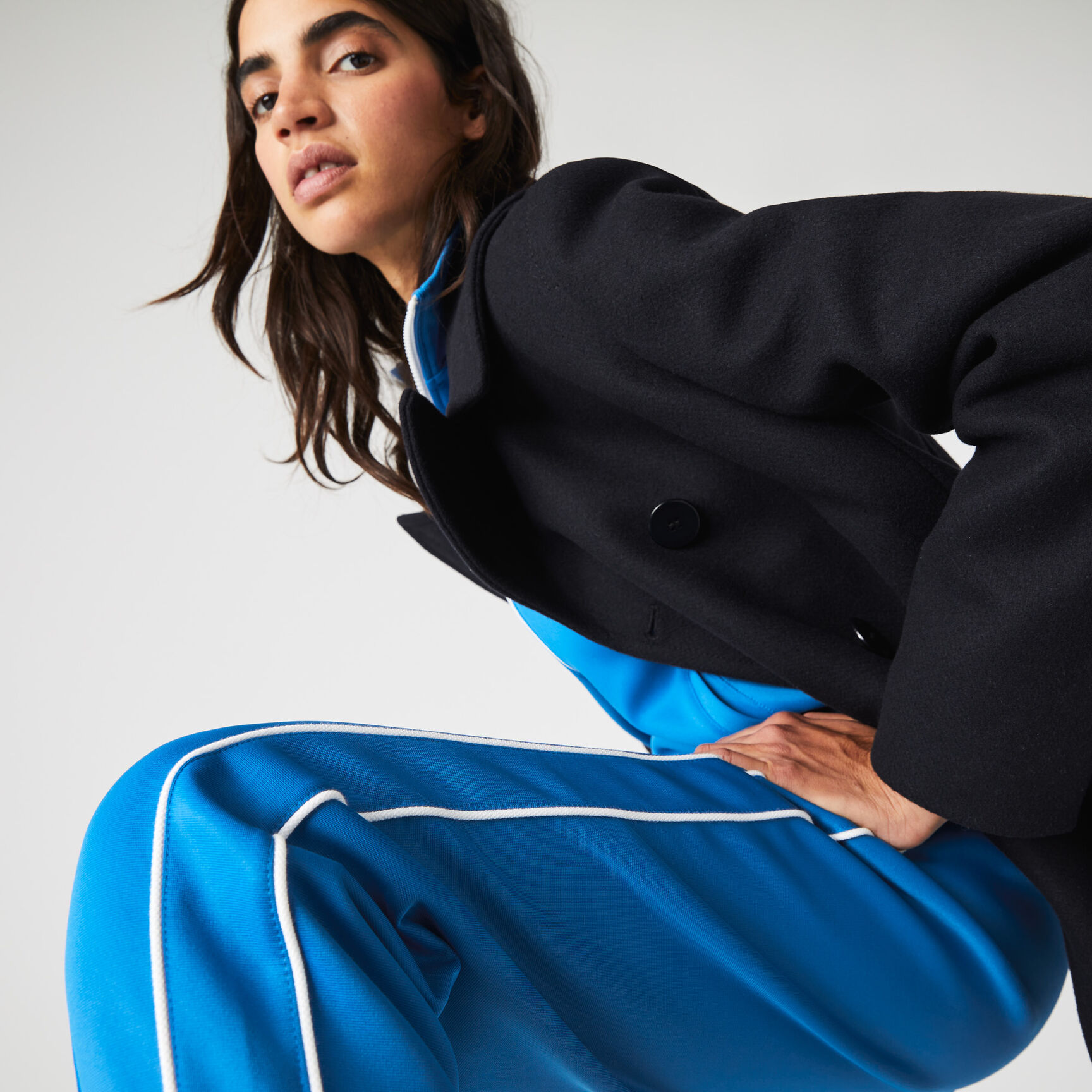 Women's Contrast Piped Pleated Jogging Pants Women's Contrast Piped Pleated Jogging Pants