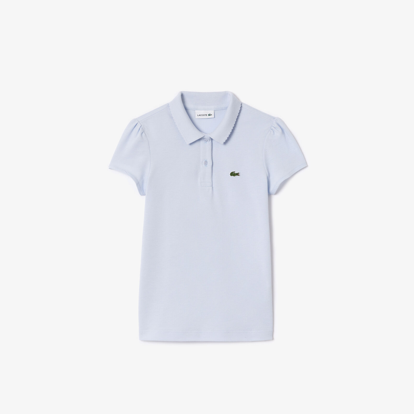 Scalloped Collar Mini Pique Polo Shirt Scalloped Collar Mini Pique Polo Shirt