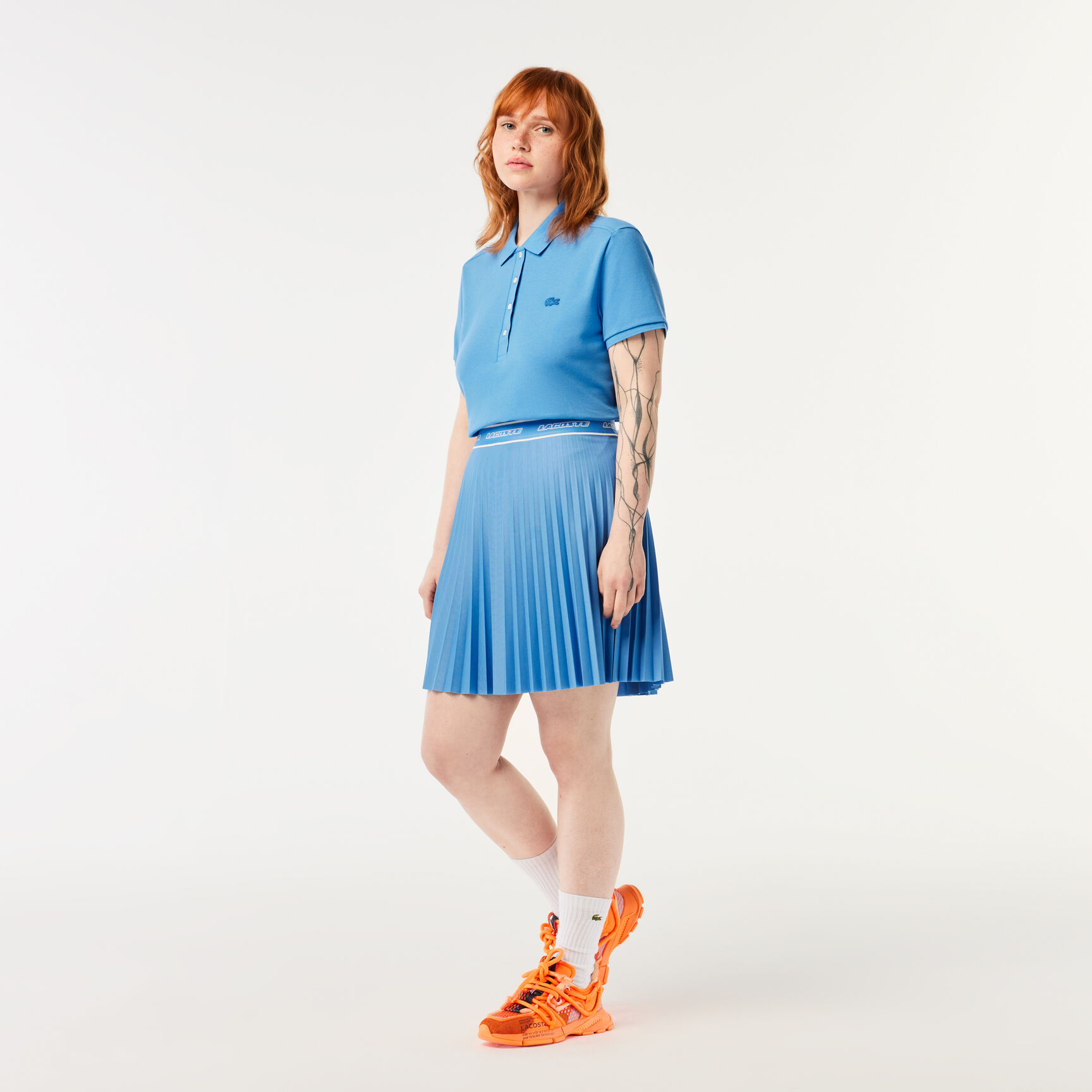 Women's Lacoste Elasticised Waist Short Pleated Skirt