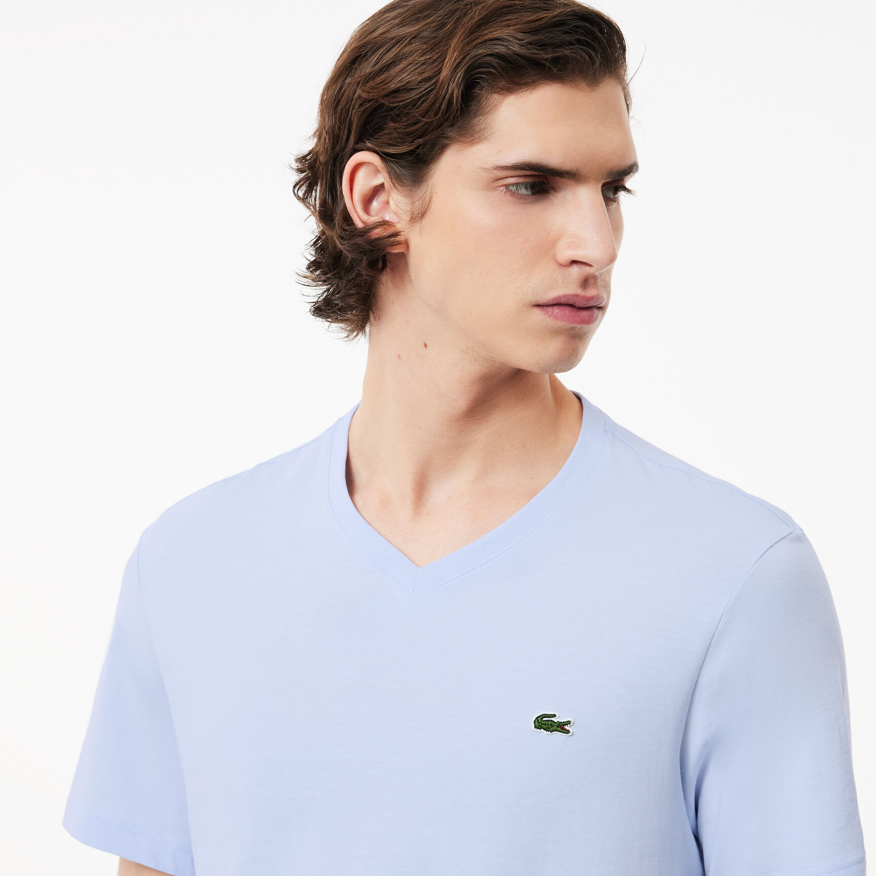 تيشيرت قطن بفتحة رقبة حرف V للرجال