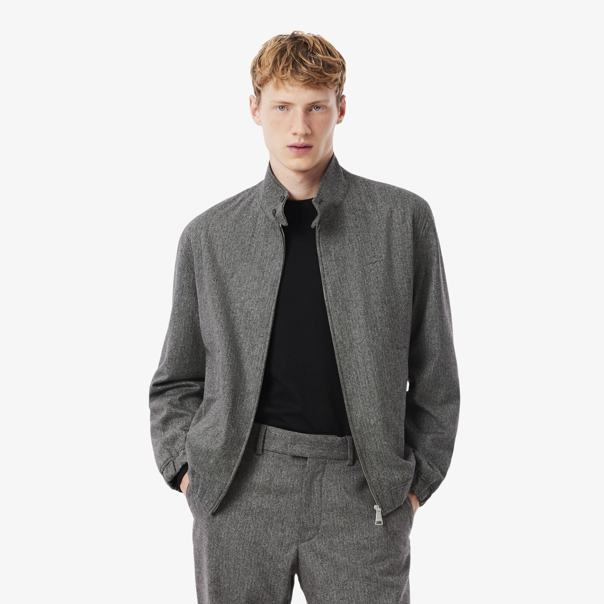 Wool Harrington Jacket, Grey | LACOSTE EG