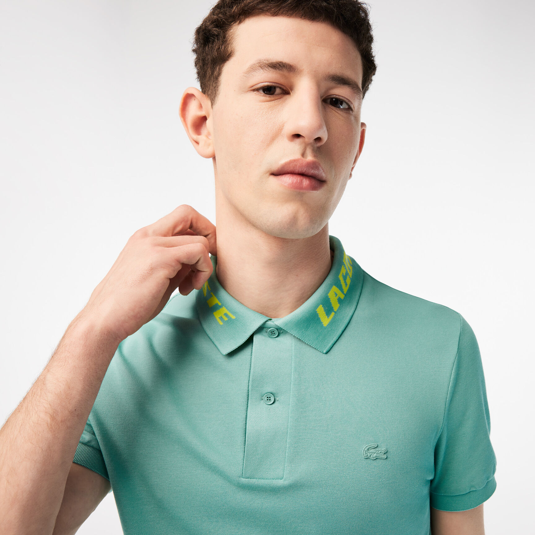 Men's Lacoste Branded Slim Fit Stretch Pique Polo Men's Lacoste Branded Slim Fit Stretch Pique Polo