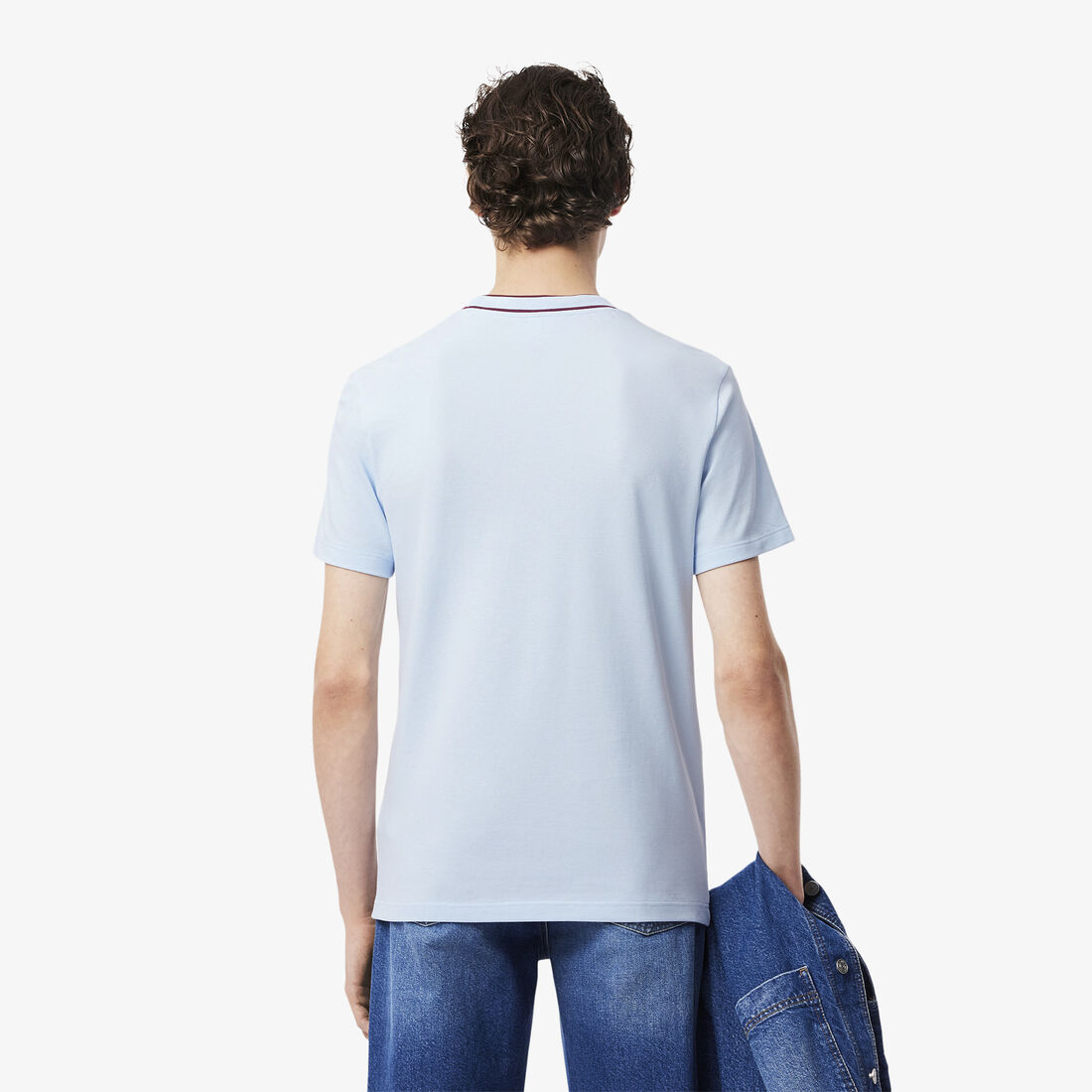 Stretch Pique Stripe Collar T-shirt Stretch Pique Stripe Collar T-shirt