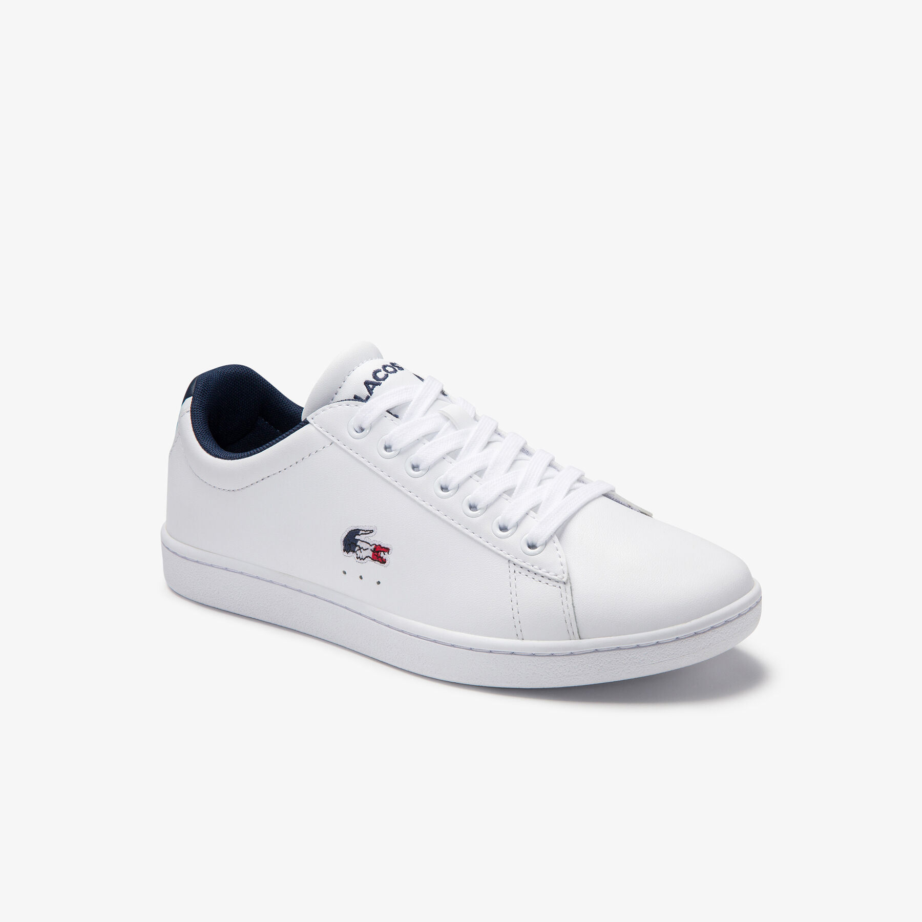 lacoste women s carnaby evo tricolore leather and synthetic trainers