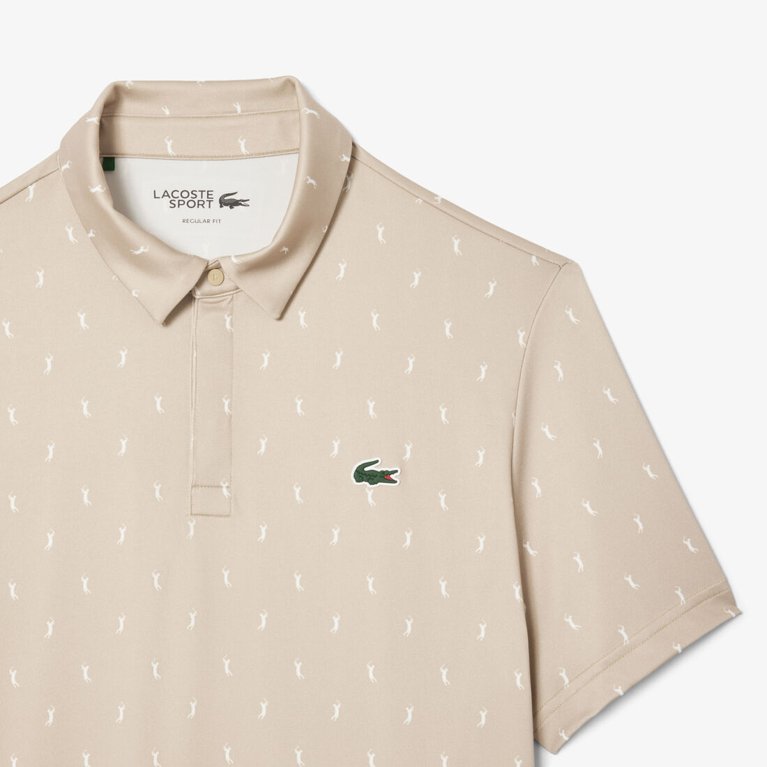 تي شيرت بولو قطن مطاطي بقصّة عادية ومزين بشريط يحمل كلمة Lacoste تي شيرت بولو قطن مطاطي بقصّة عادية ومزين بشريط يحمل كلمة Lacoste