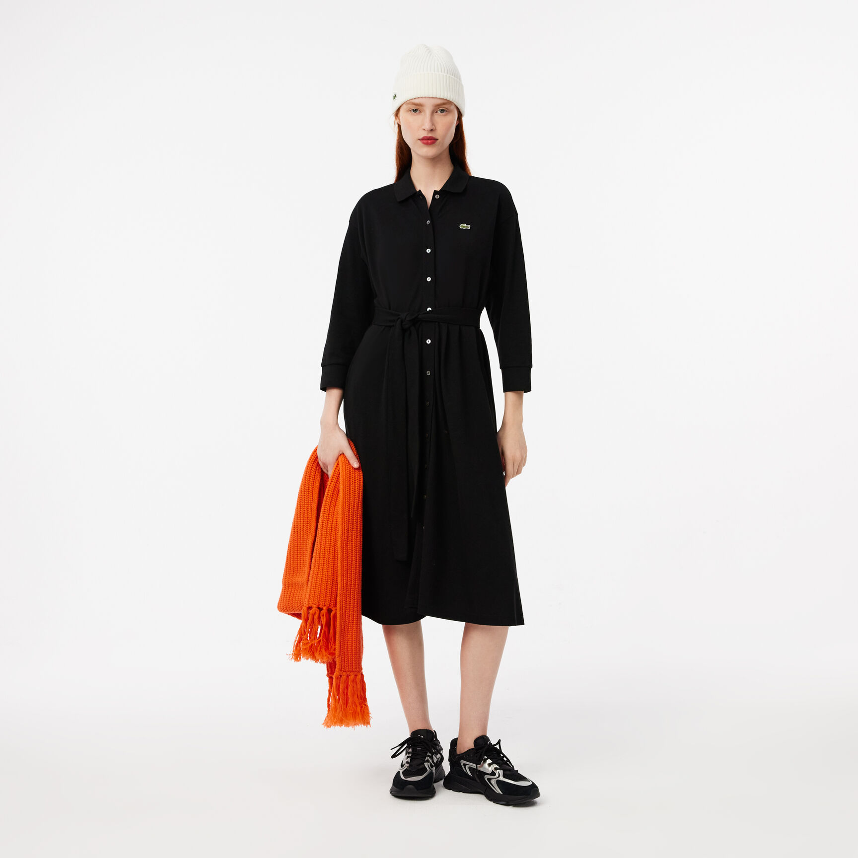 3/4 Sleeve Cotton Pique Polo Dress