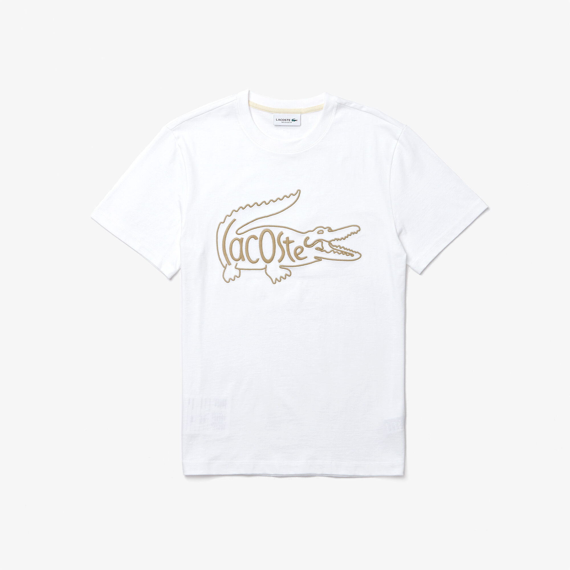 Men’s Crew Neck Crocodile Embroidery Cotton T-shirt Men’s Crew Neck Crocodile Embroidery Cotton T-shirt