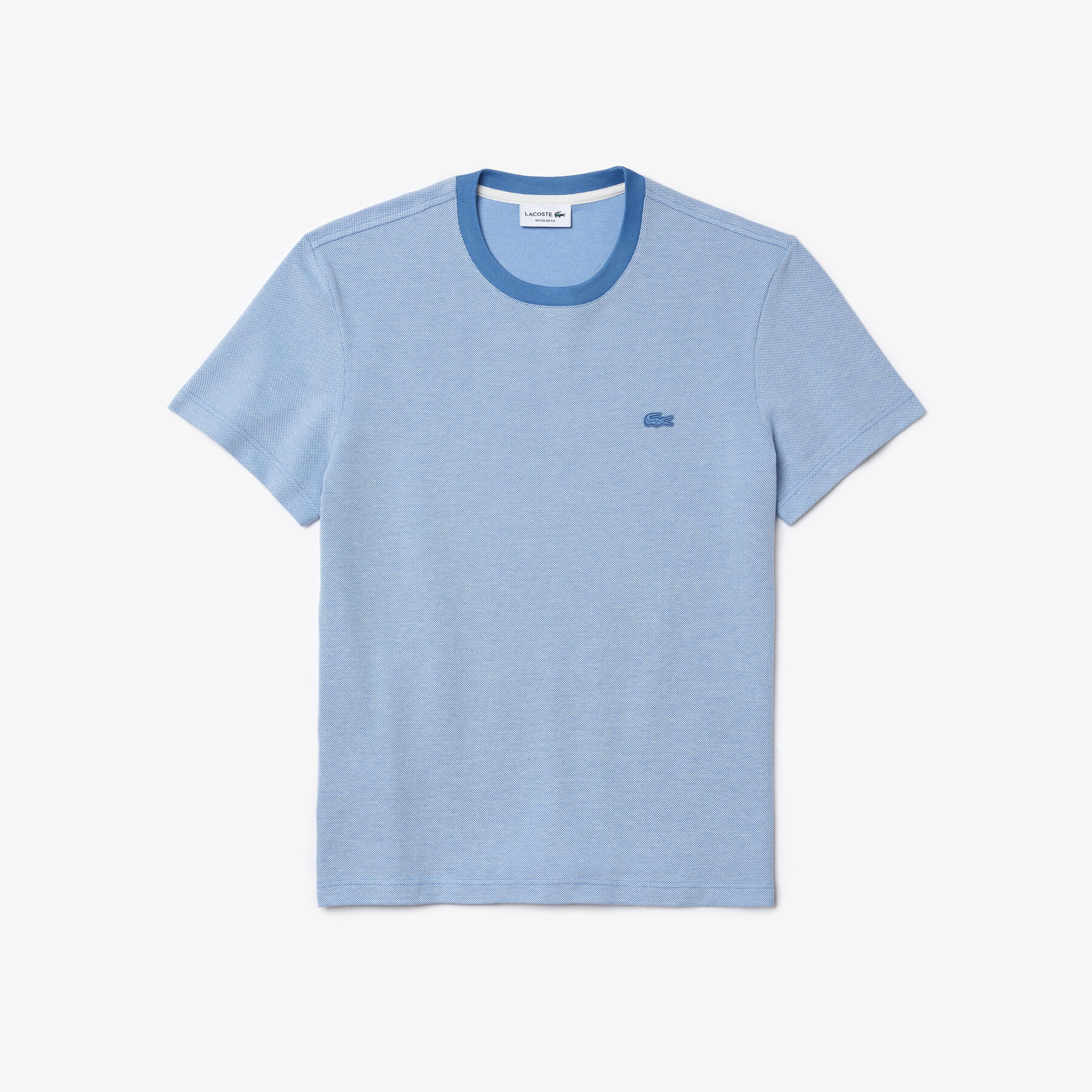 lacoste men s crew neck textured cotton t shirt