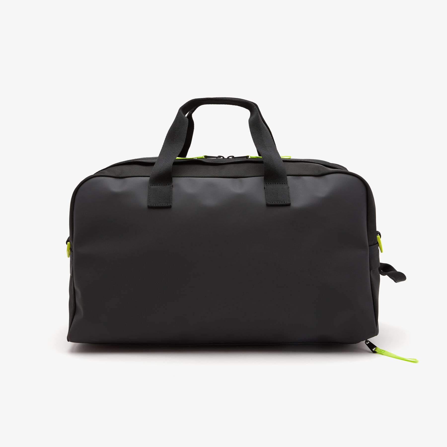unisex lacoste signature print water repellent duffle weekend bag