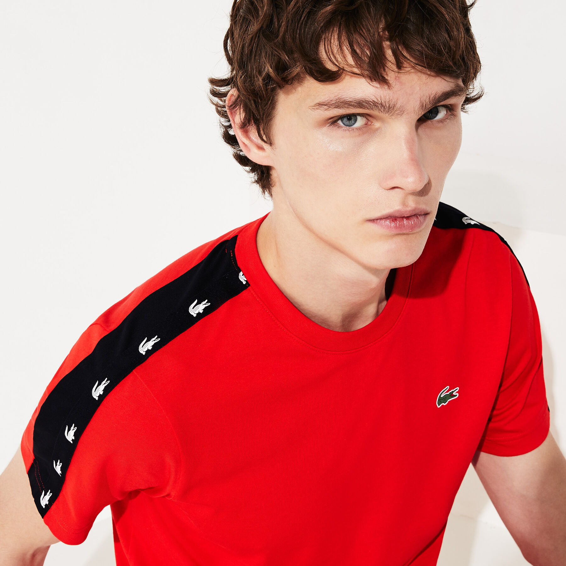 Men's Lacoste SPORT Crocodile Striped Breathable Piqué T-shirt men s lacoste sport crocodile striped breathable piqu t shirt