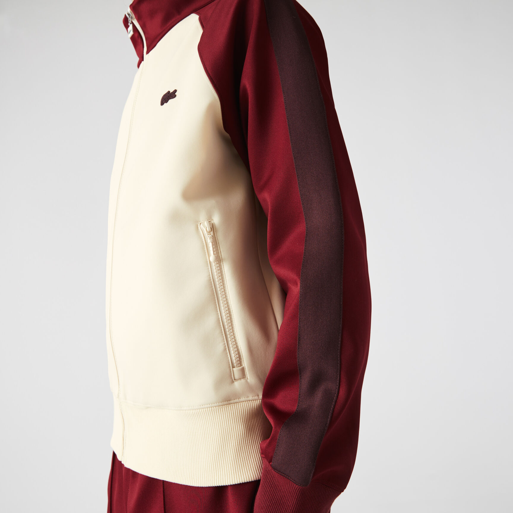 سويت شيرت رجالي من مزيج القطن بياقة عالية وسحاب