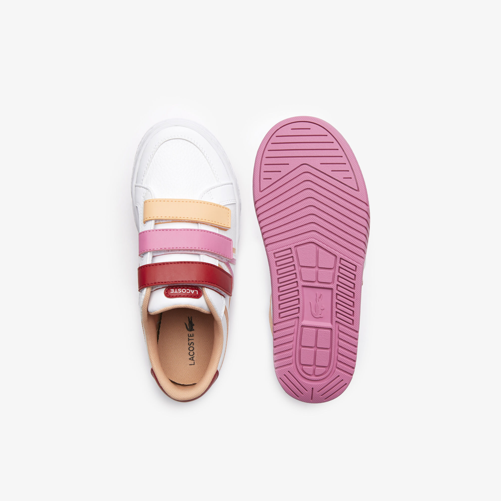 Children's lacoste velcro trainers discount