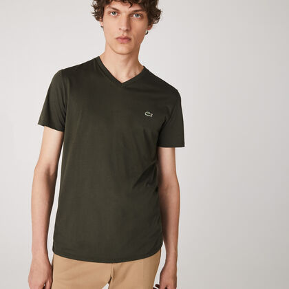 Men's V-neck Pima Cotton Jersey T-shirt
