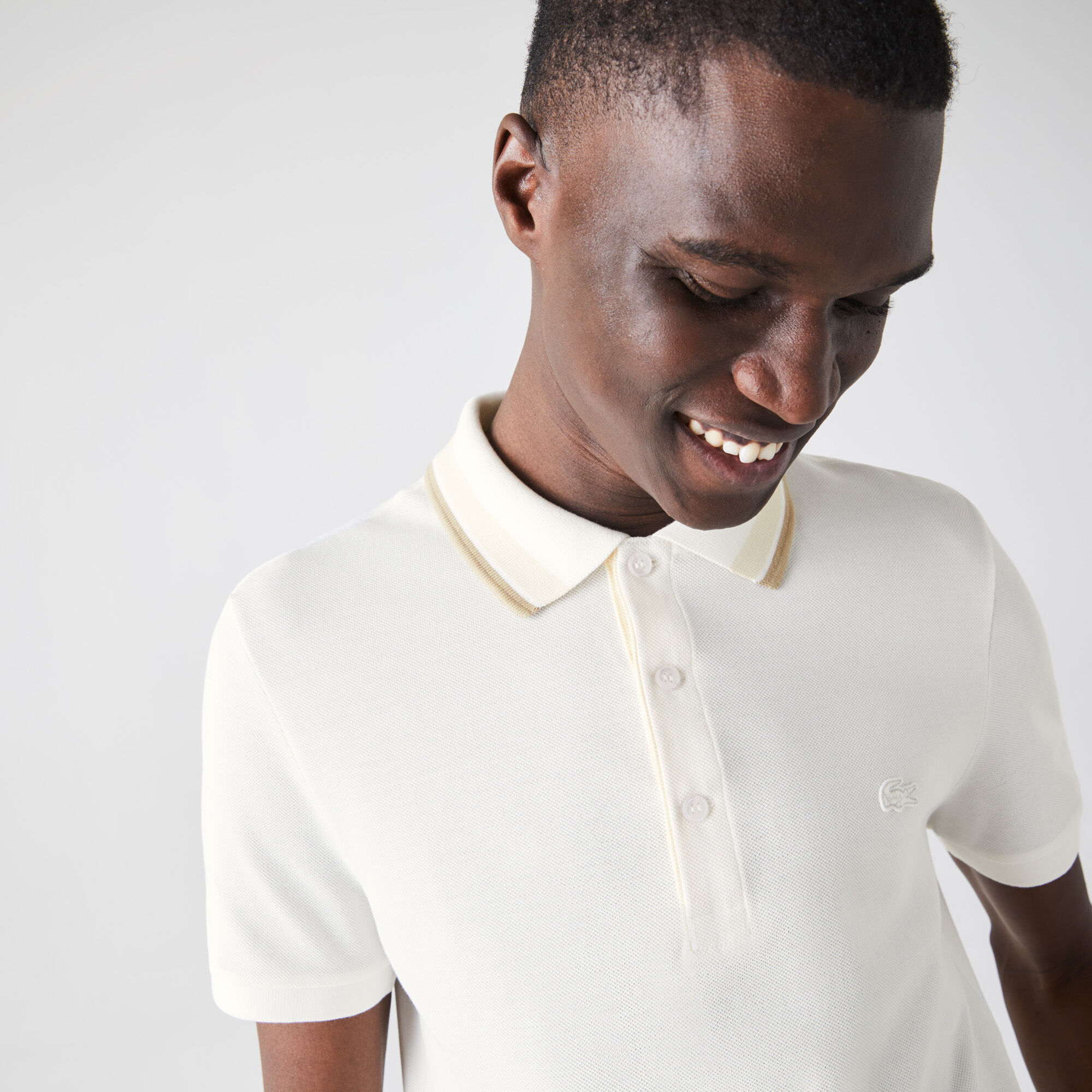 Lacoste striped collar polo on sale