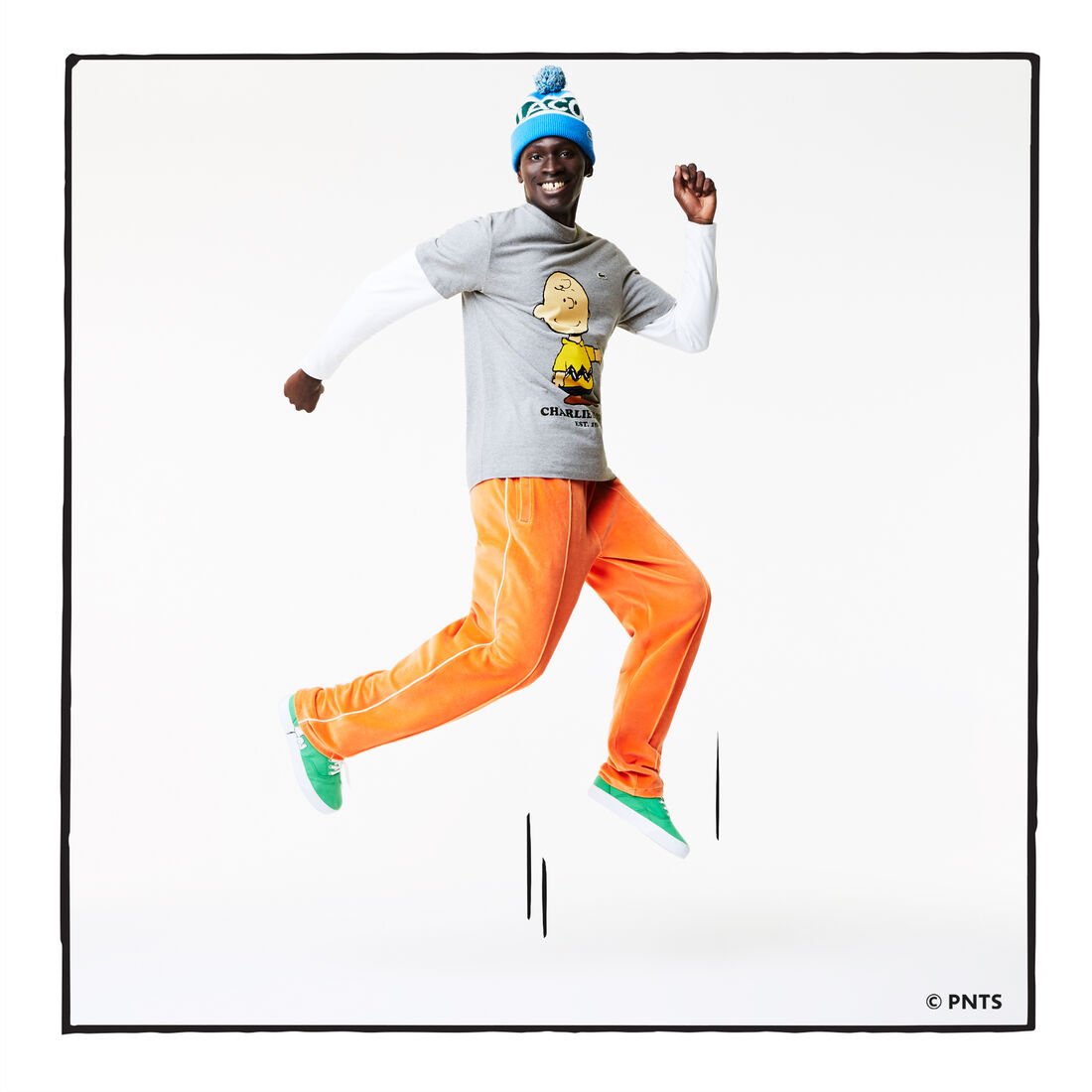 تيشيرت رجالي من القطن العضوي بياقة مستديرة من Lacoste x Peanuts تيشيرت رجالي من القطن العضوي بياقة مستديرة من Lacoste x Peanuts