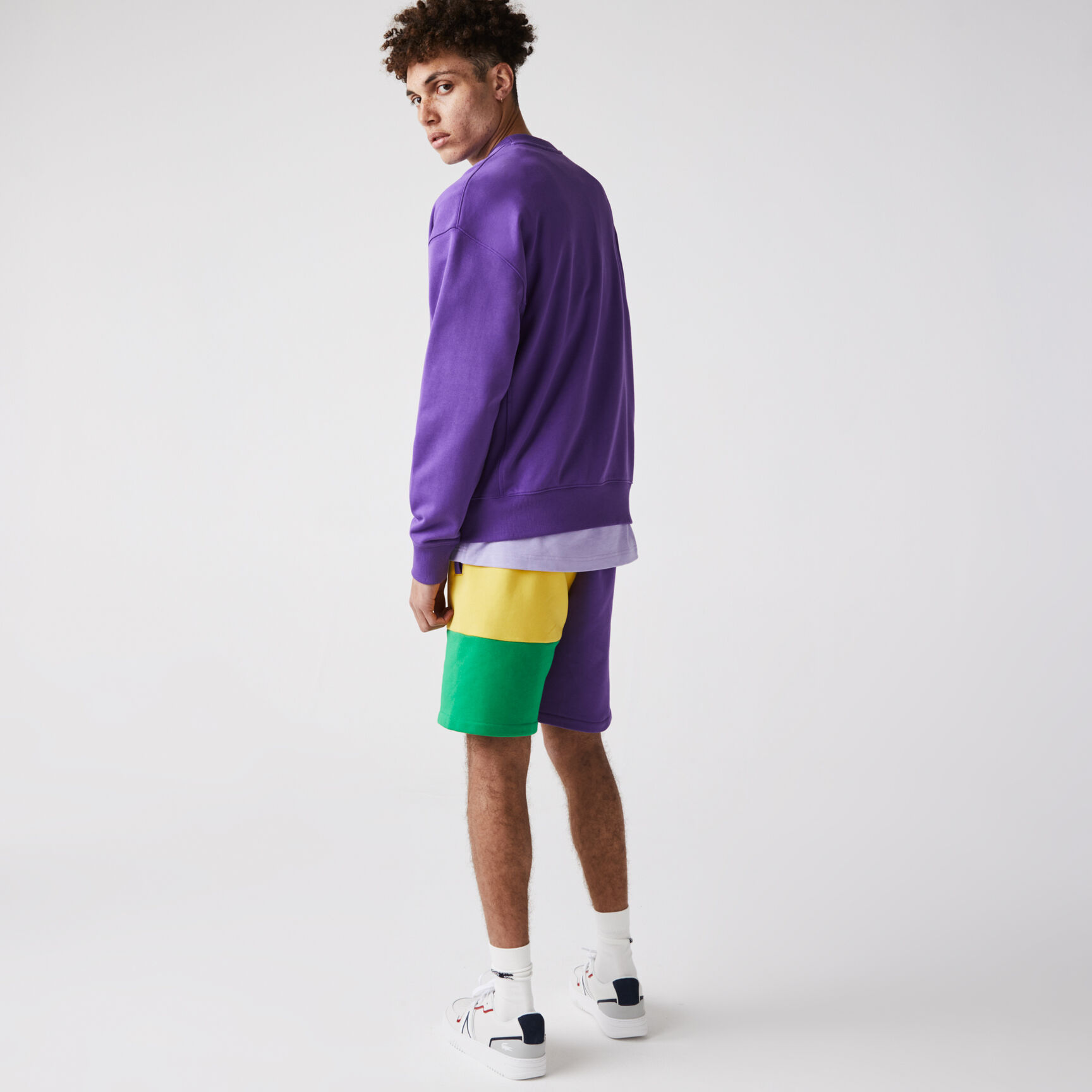 Men’s Lettered Colorblock Fleece Bermuda Shorts Men’s Lettered Colorblock Fleece Bermuda Shorts