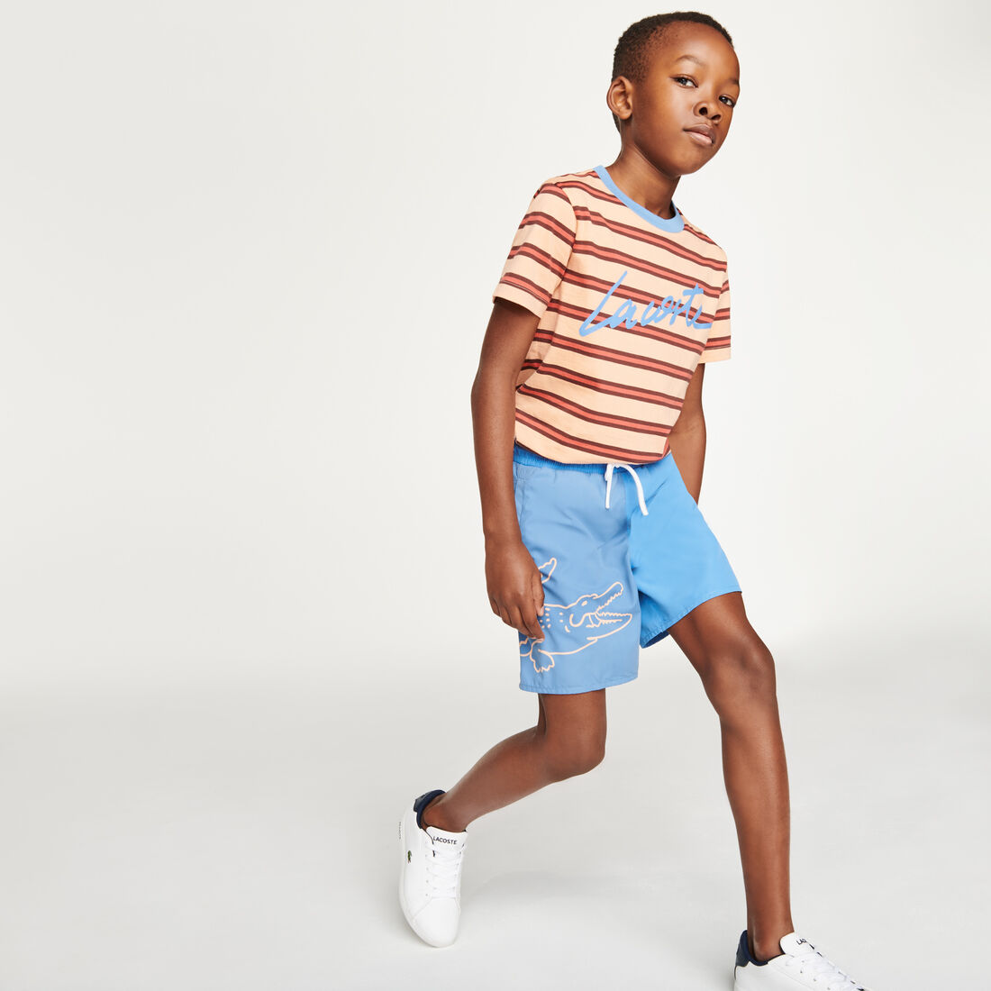 شورت سباحة للأولاد ثنائي اللون وطباعة التمساح