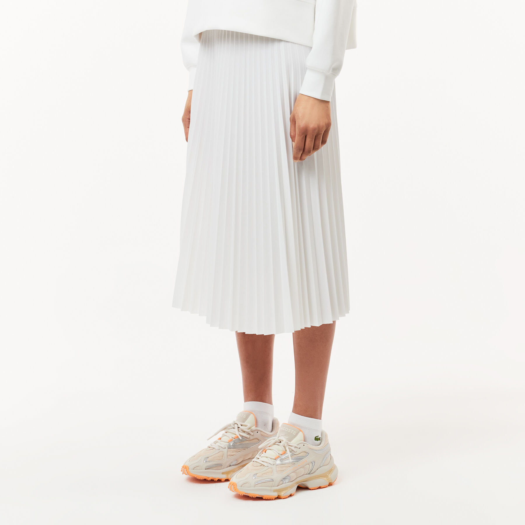 Elastic Waist Fluid Pleated Skirt