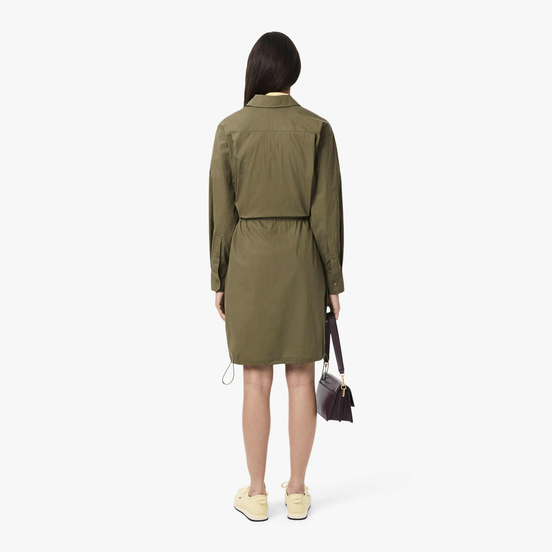 Oversized Cotton Zip Front Shirt Dress