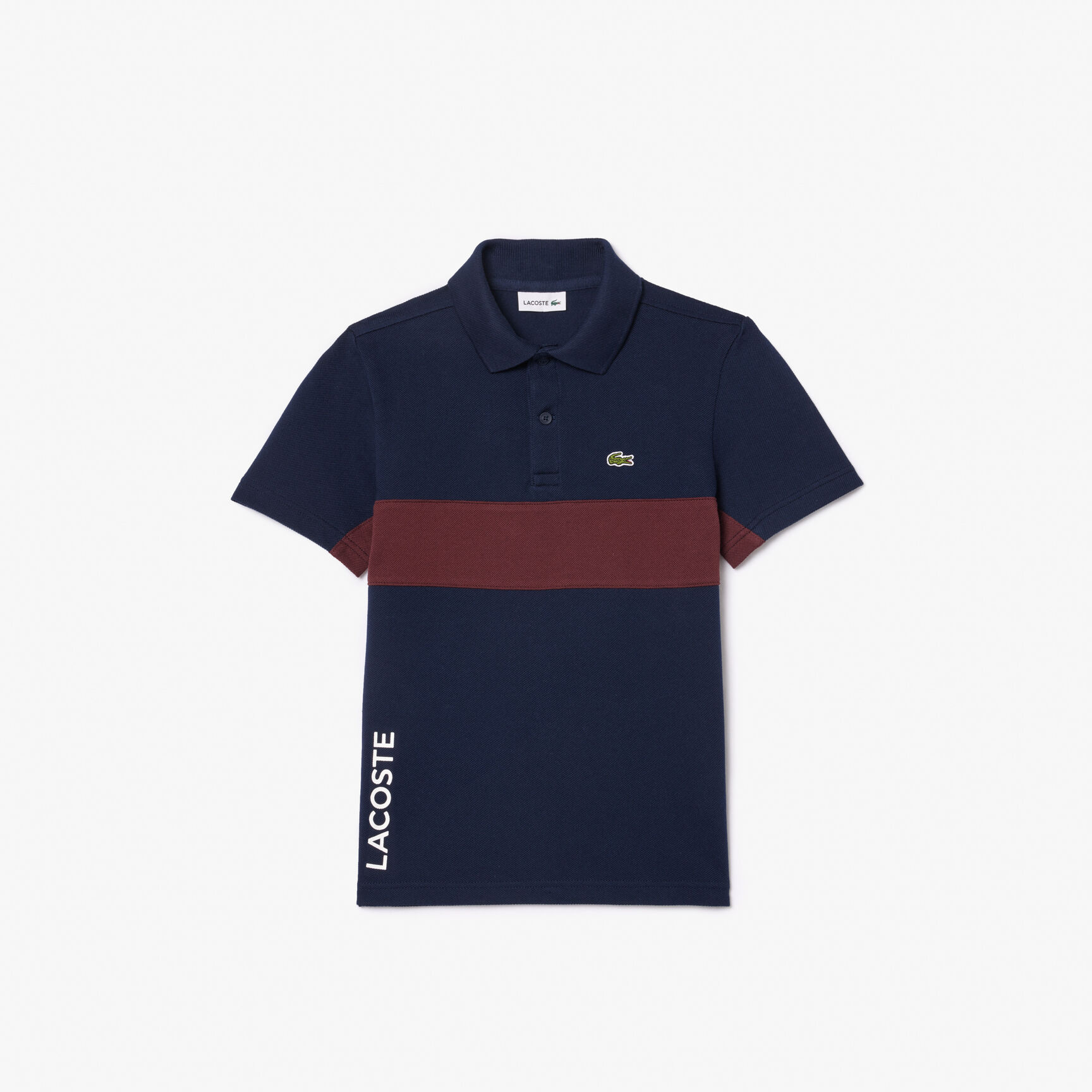 Contrast Stripe and Branding Polo Shirt