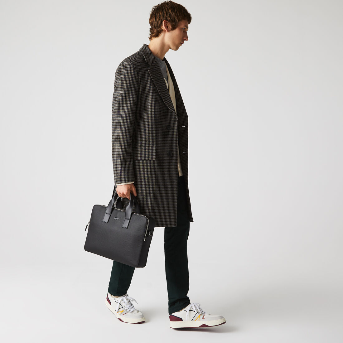 Men's Chantaco Matte Piqué Leather Computer Bag
