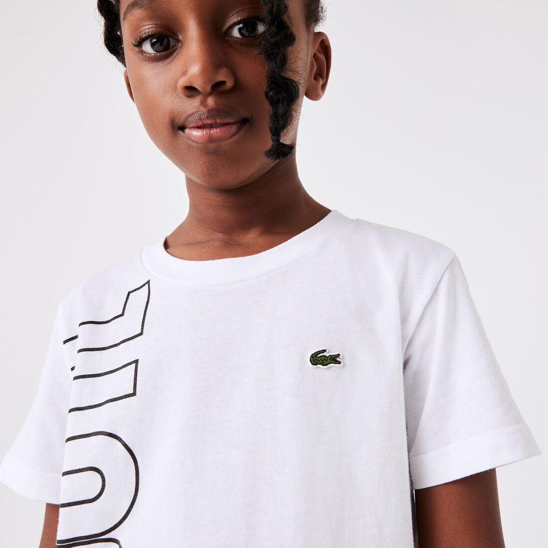 تيشيرت لاكوست قطن جيرسيه بطبعة كبيرة لشعار الماركة للأطفال تيشيرت لاكوست قطن جيرسيه بطبعة كبيرة لشعار الماركة للأطفال