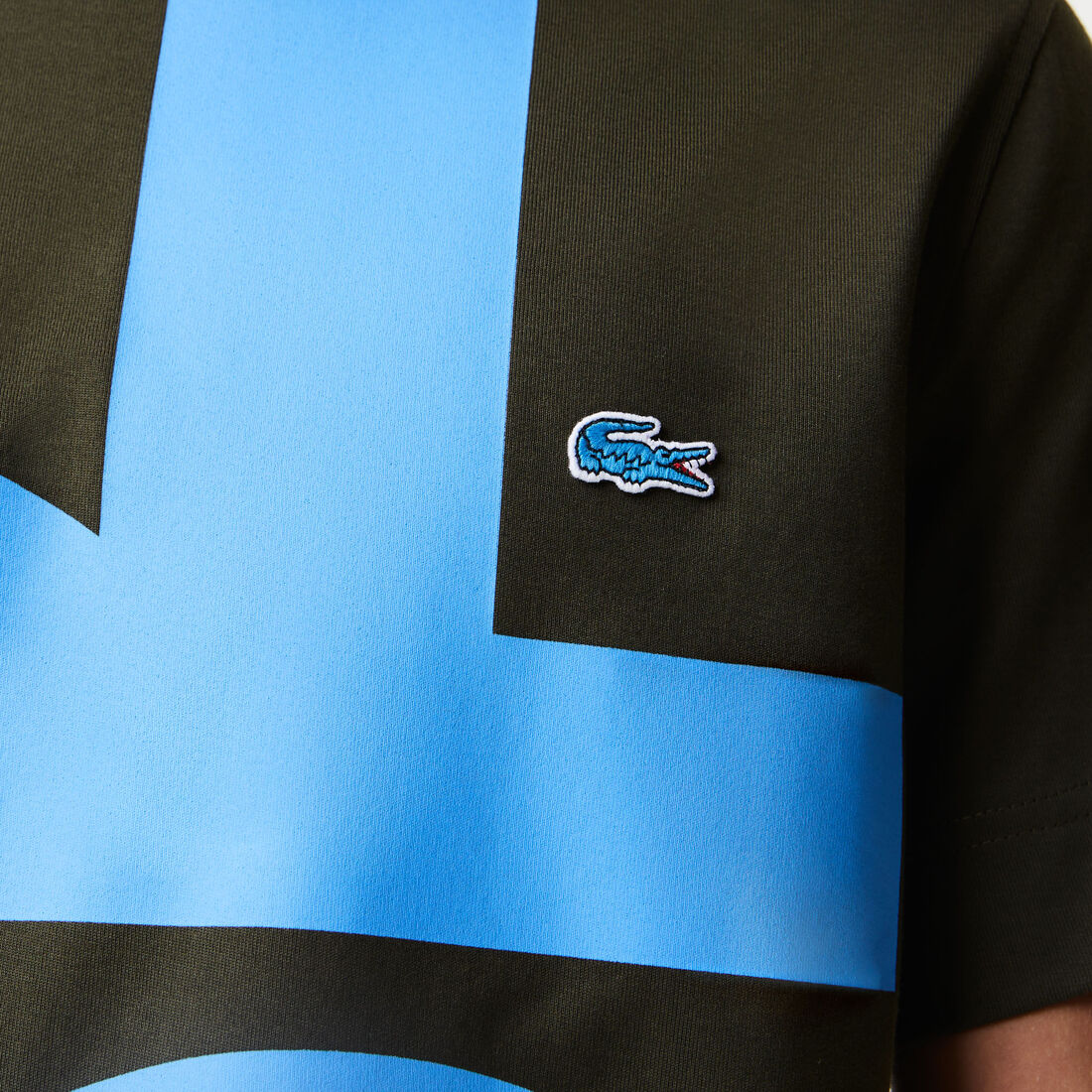 Men's Regular Fit Contrast Lettering Cotton T-Shirt Men's Regular Fit Contrast Lettering Cotton T-Shirt