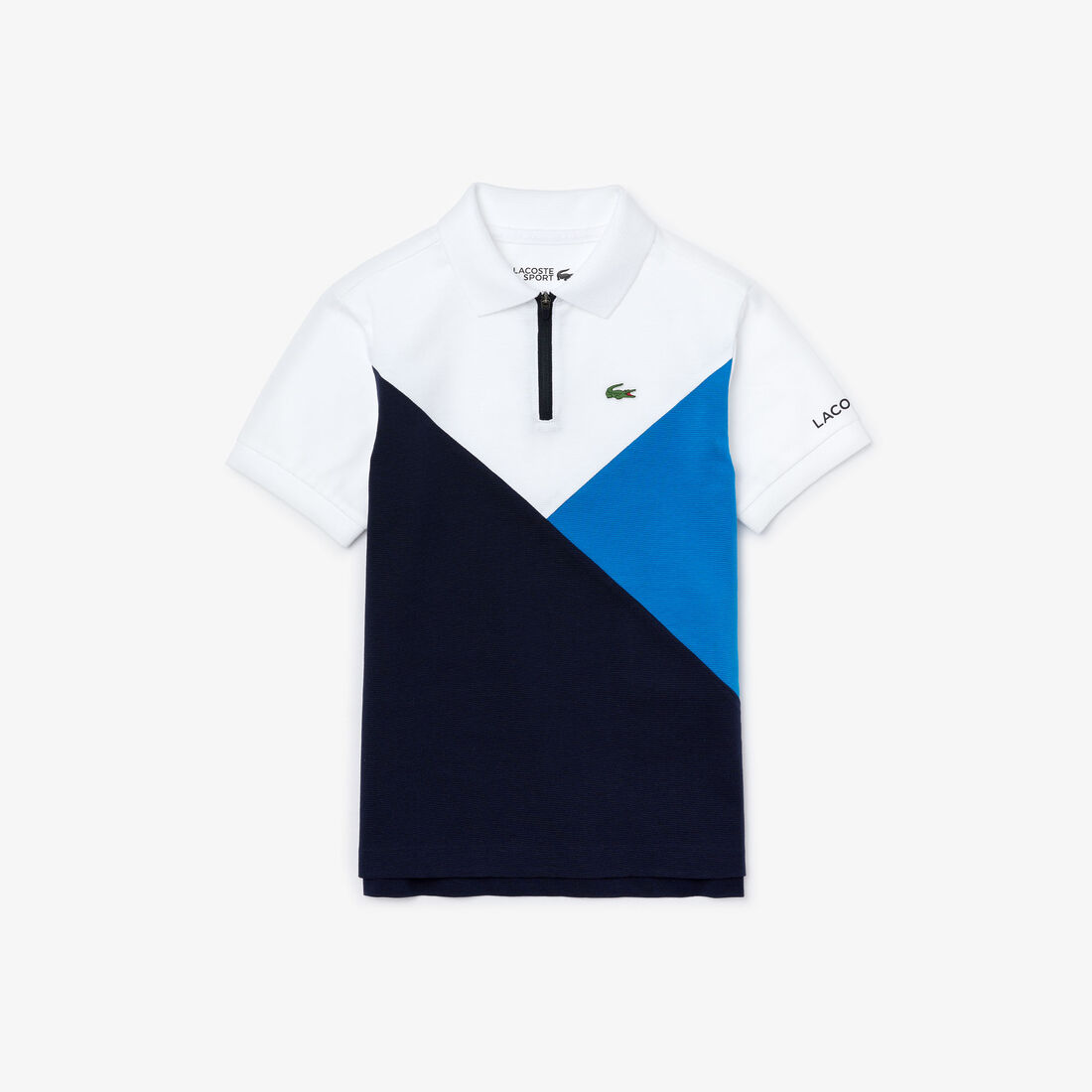 قميص بولو من نسيج محبوك فائق الخفة مع كتل لونية مجموعة Lacoste SPORT للأولاد