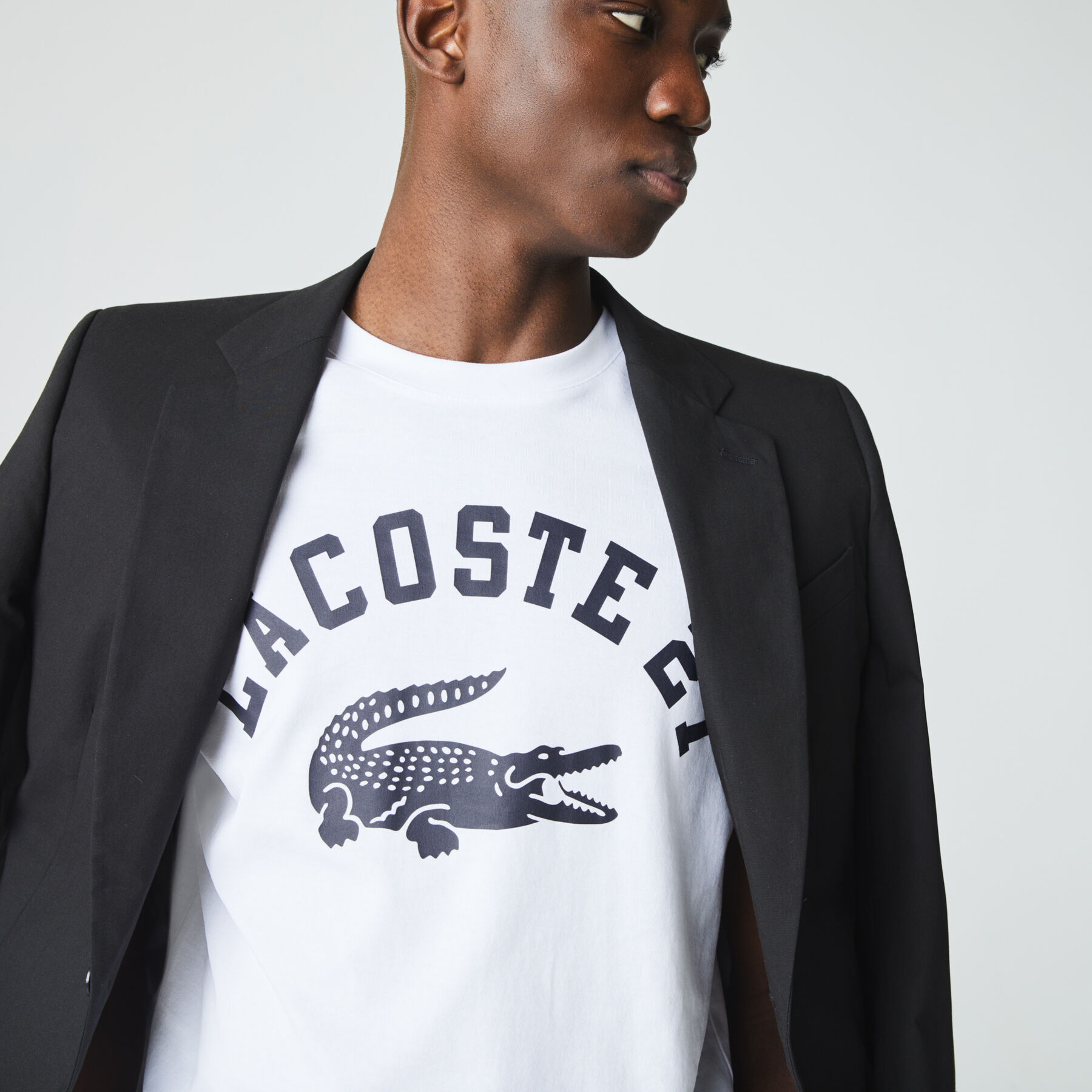 men s crew neck lacoste 27 print cotton t shirt