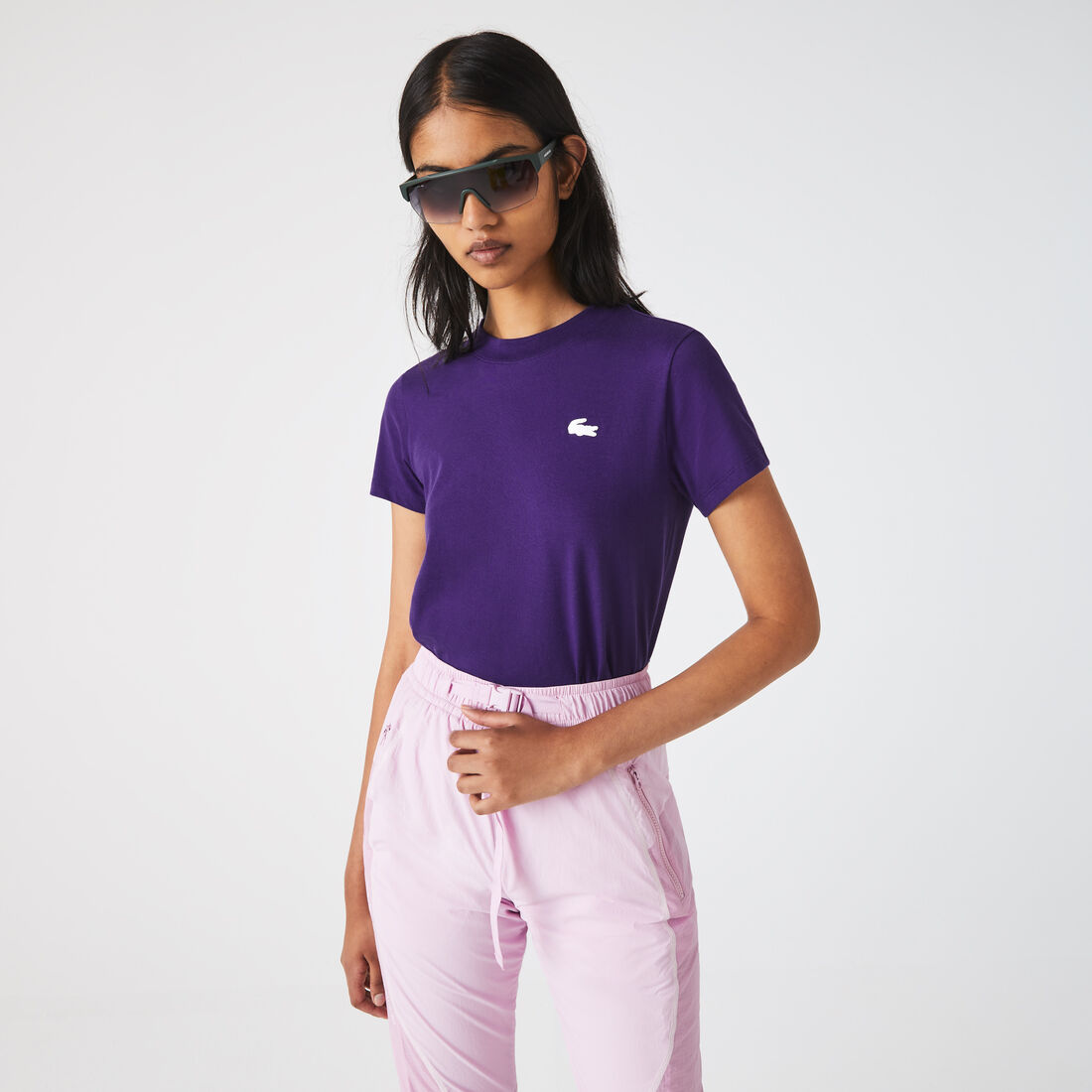 تيشيرت قطن جيرسيه عضوي للنساء من مجموعة Lacoste SPORT