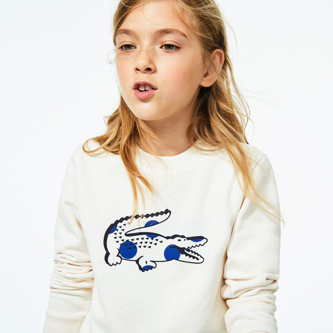 Girl’s Crocodile Print Fleece Sweatshirt