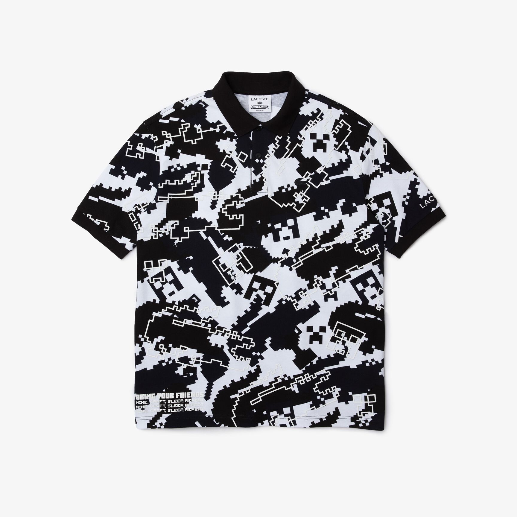Men's Lacoste x Minecraft Print Organic Cotton Polo Shirt Men's Lacoste x Minecraft Print Organic Cotton Polo Shirt