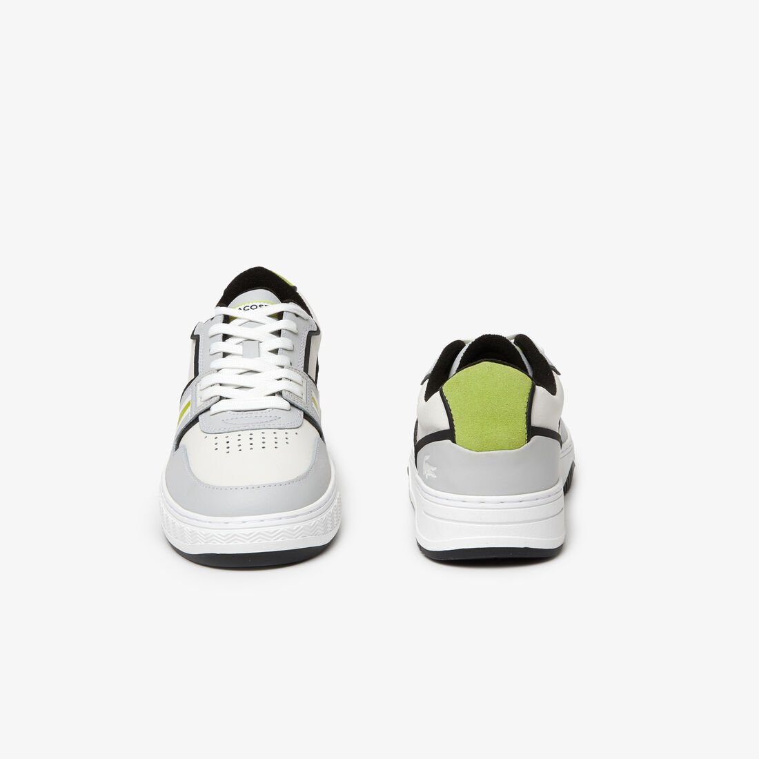 Men's Lacoste L001 Leather Colour Contrast Trainers Men's Lacoste L001 Leather Colour Contrast Trainers