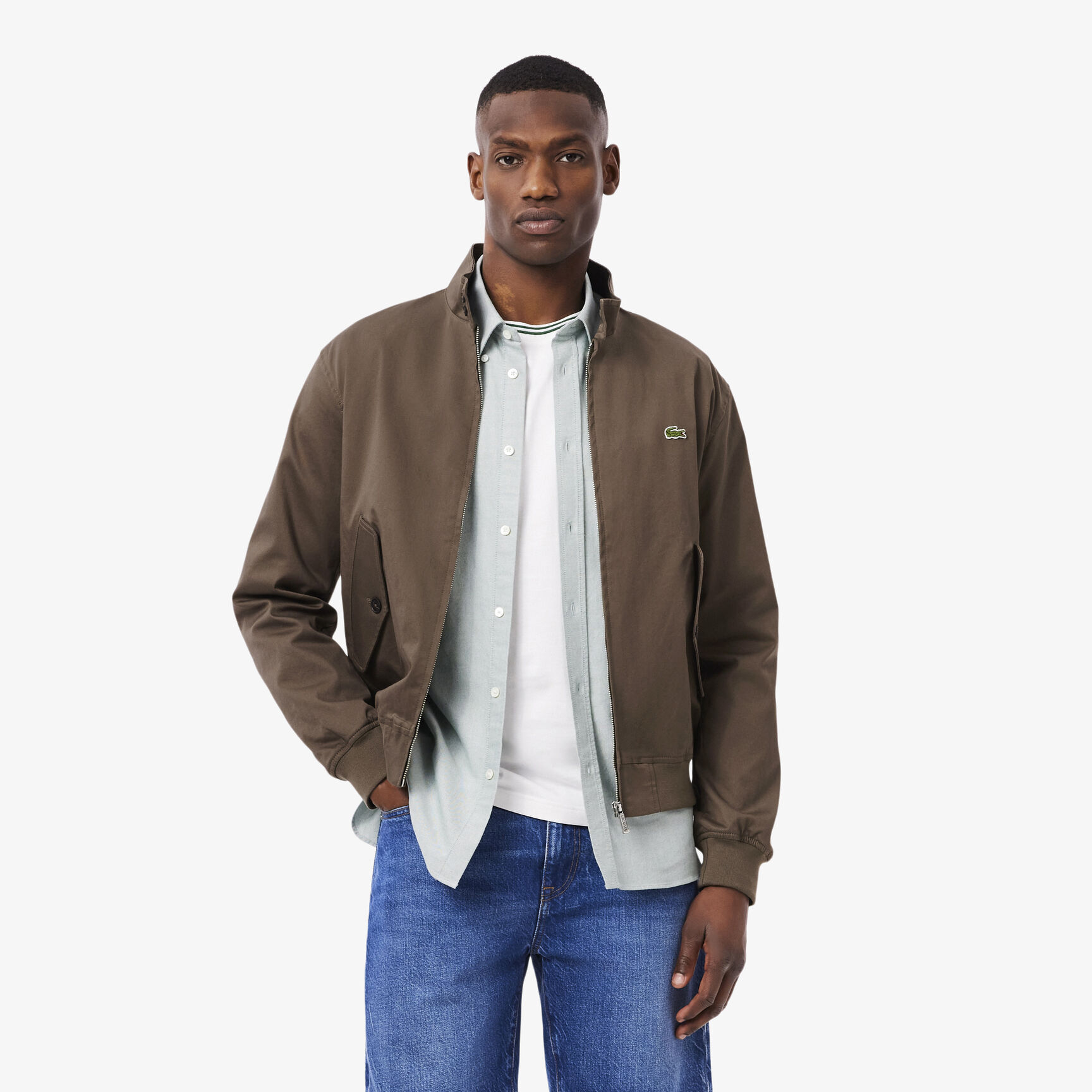 Water-Repellent Twill Harrington Jacket
