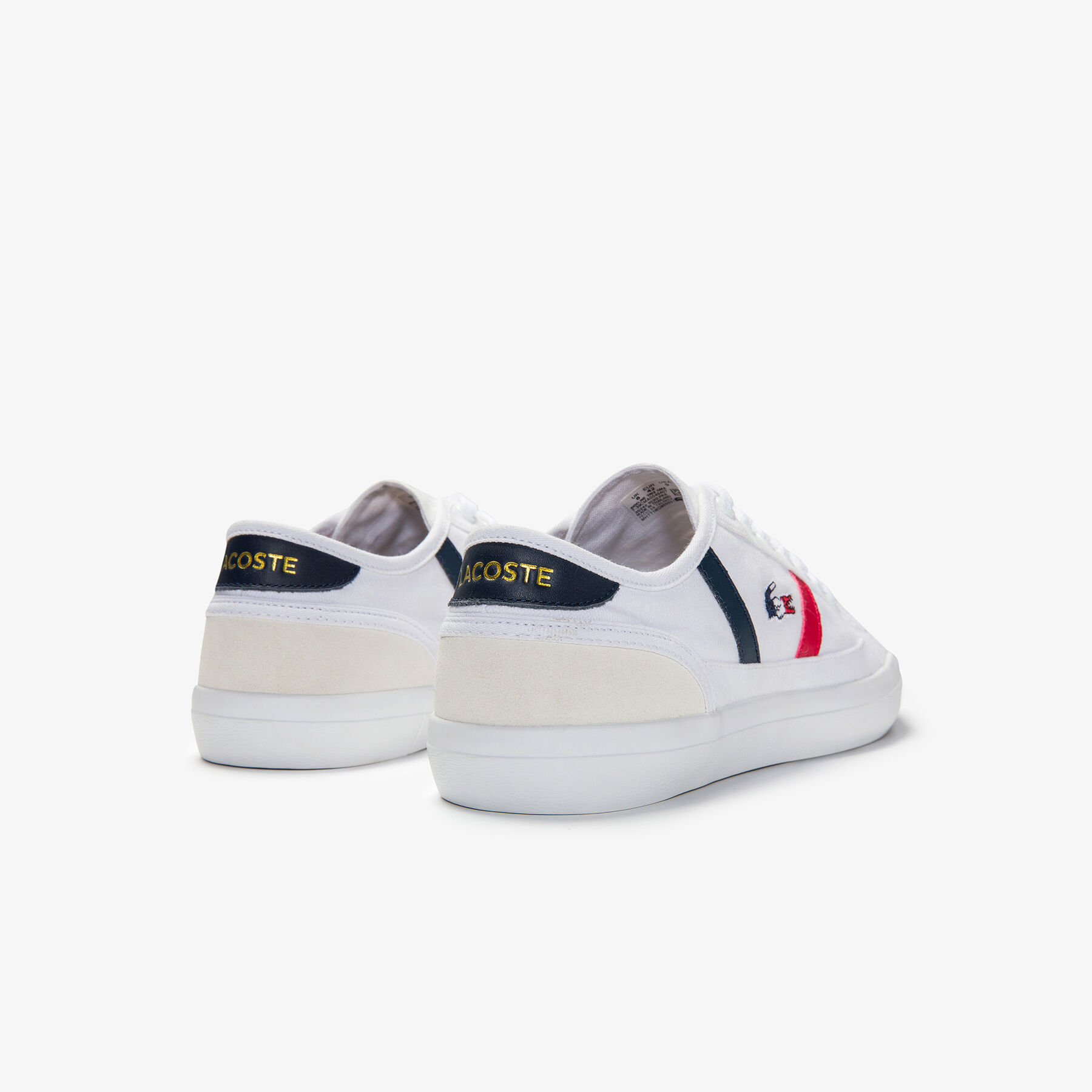 lacoste women s sideline tricolour canvas and suede sneakers