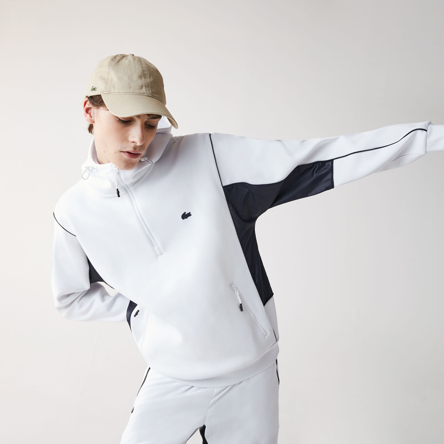 Men’s Hooded Bimaterial Stretch Cotton Sweatshirt lacoste men s hooded bimaterial stretch cotton sweatshirt