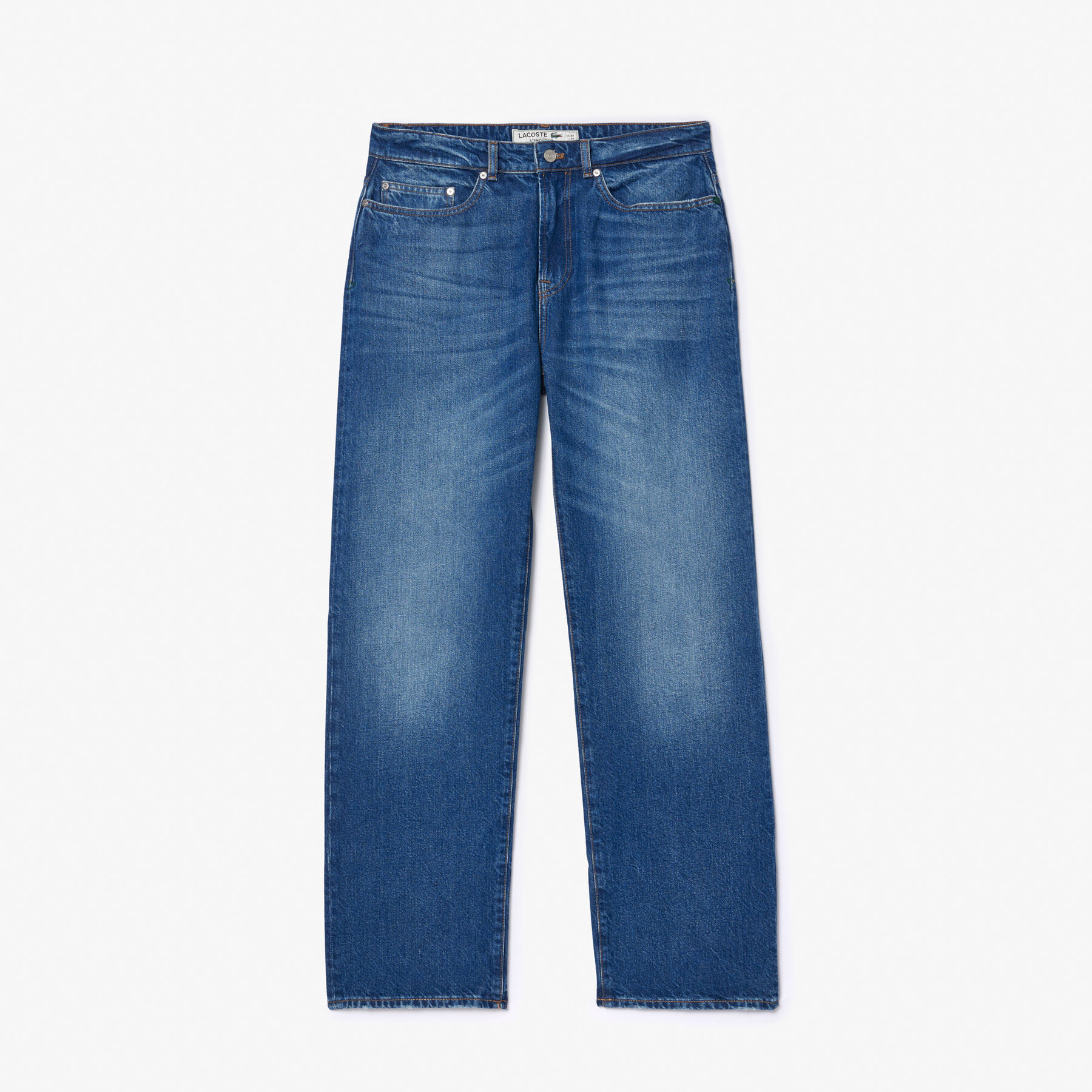 lacoste 5 pocket straight cut jeans